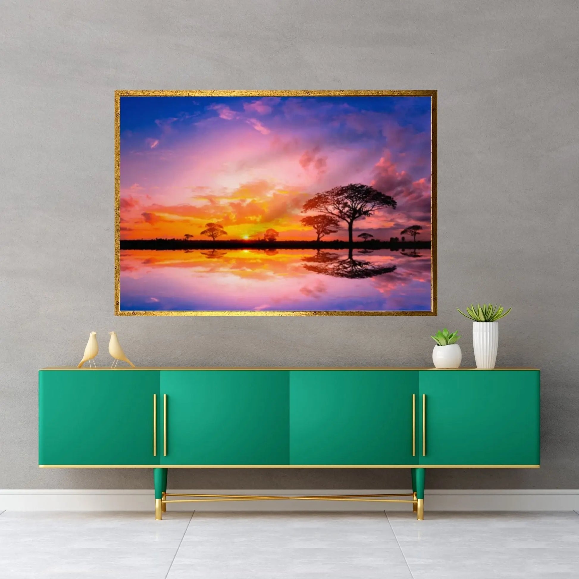 Sunset on the Beach Print on Canvas, Canvas Wall Set - Y Canvas