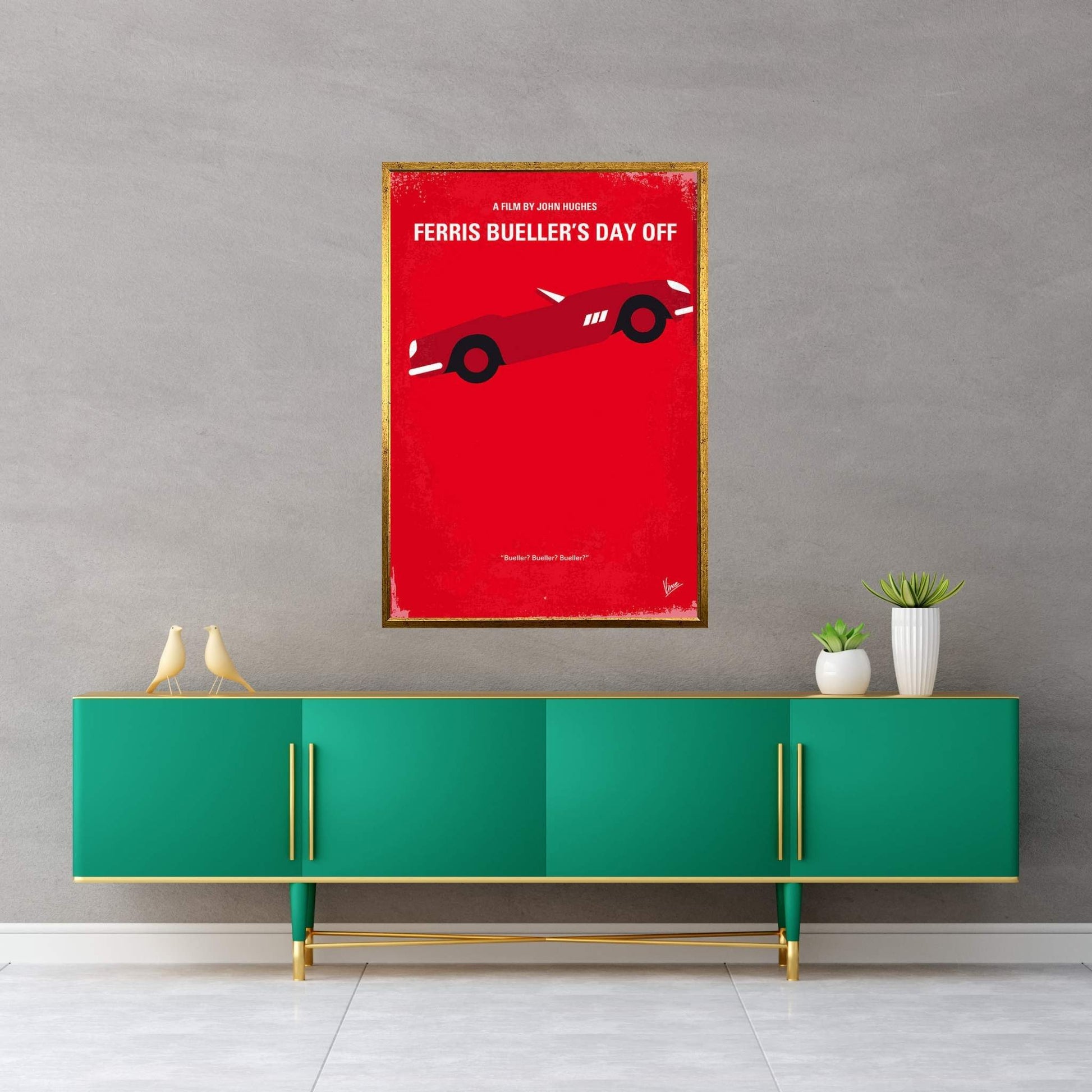 Ferris Bueller's Day Off Minimal Movie Poster Canvas Wall Art - Y Canvas