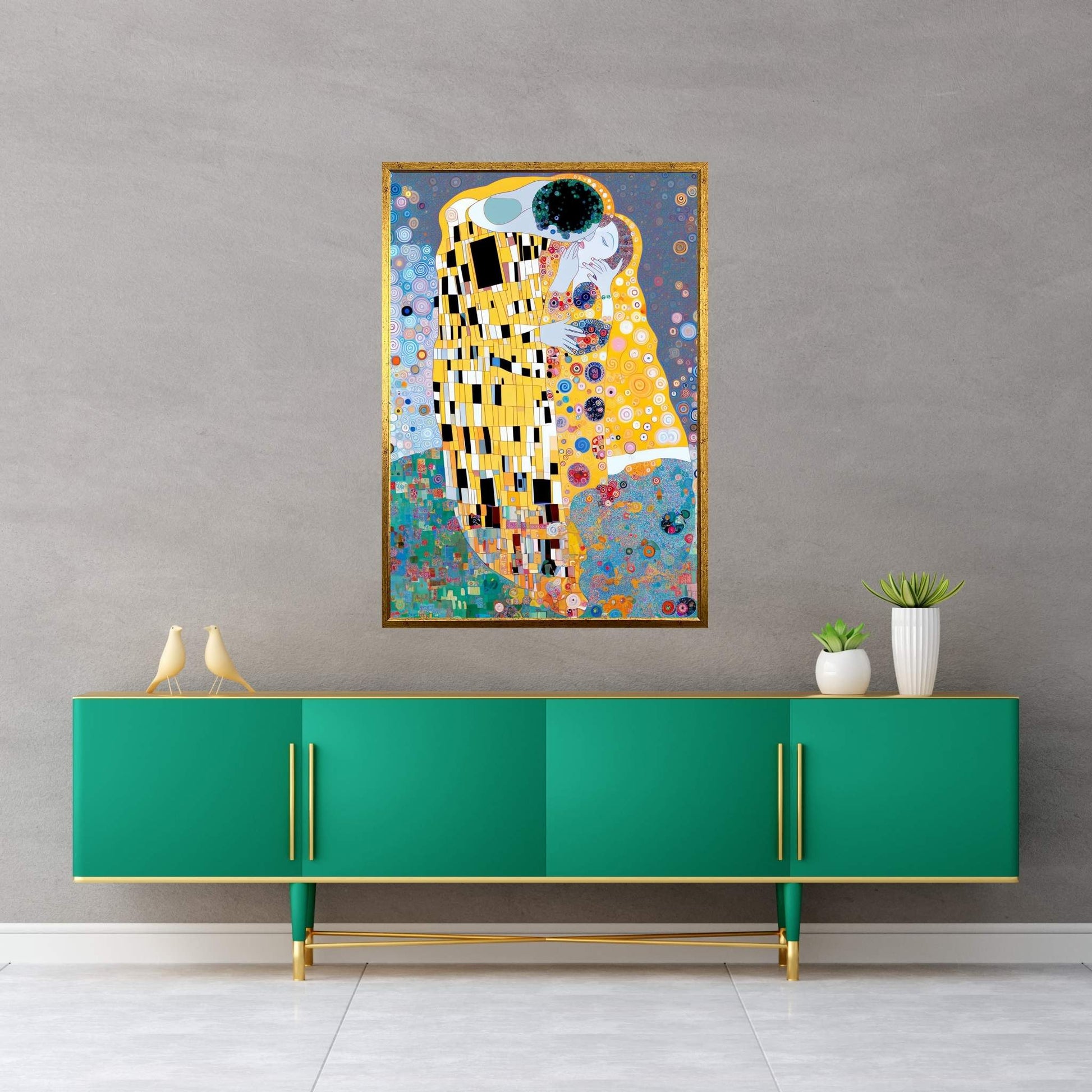 Gustav Klimt The Kiss Canvas Wall Art - Affordable Reproduction - Y Canvas