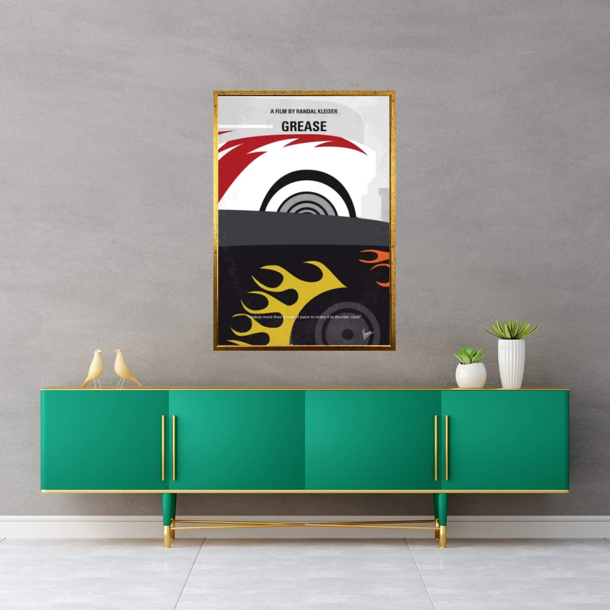 Grease Minimal Movie Poster Canvas Wall Art - Y Canvas