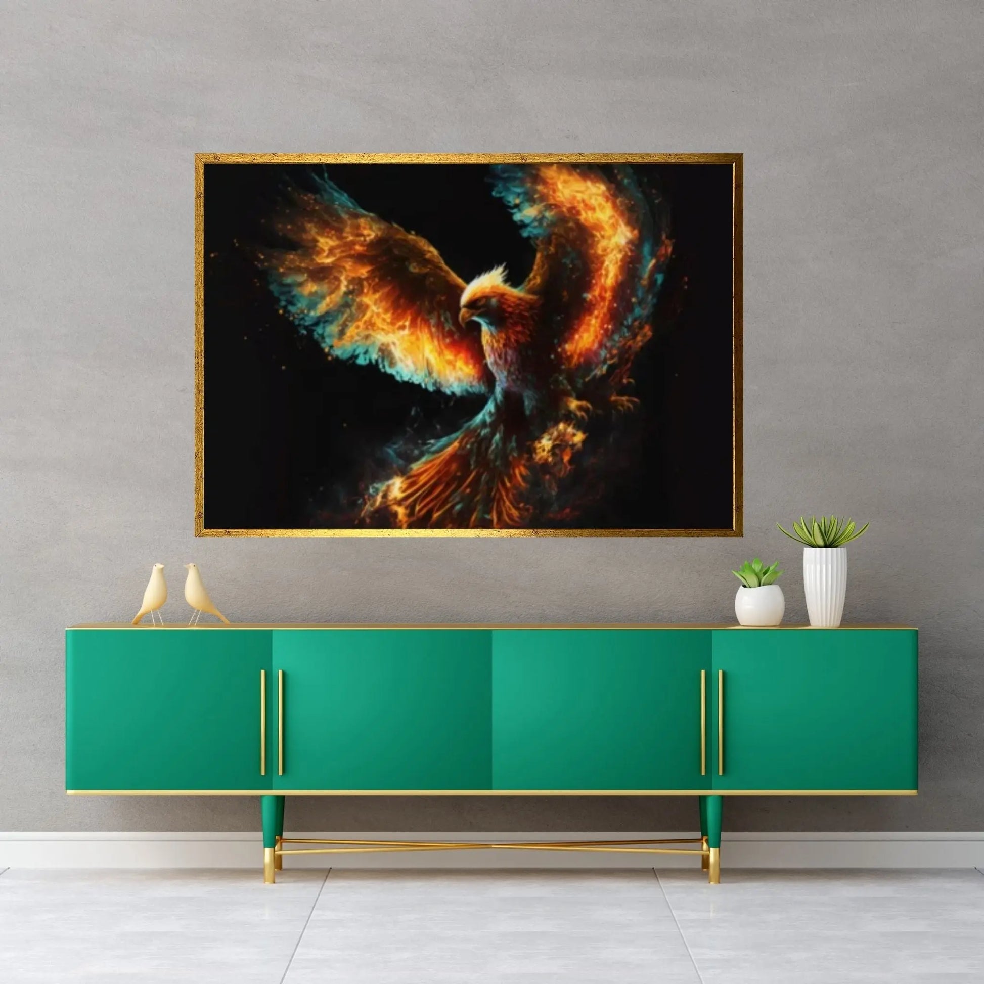 Phoenix Wall Art, Huge Canvas Wall Decor,Phoenix Rebirth Canvas - Y Canvas