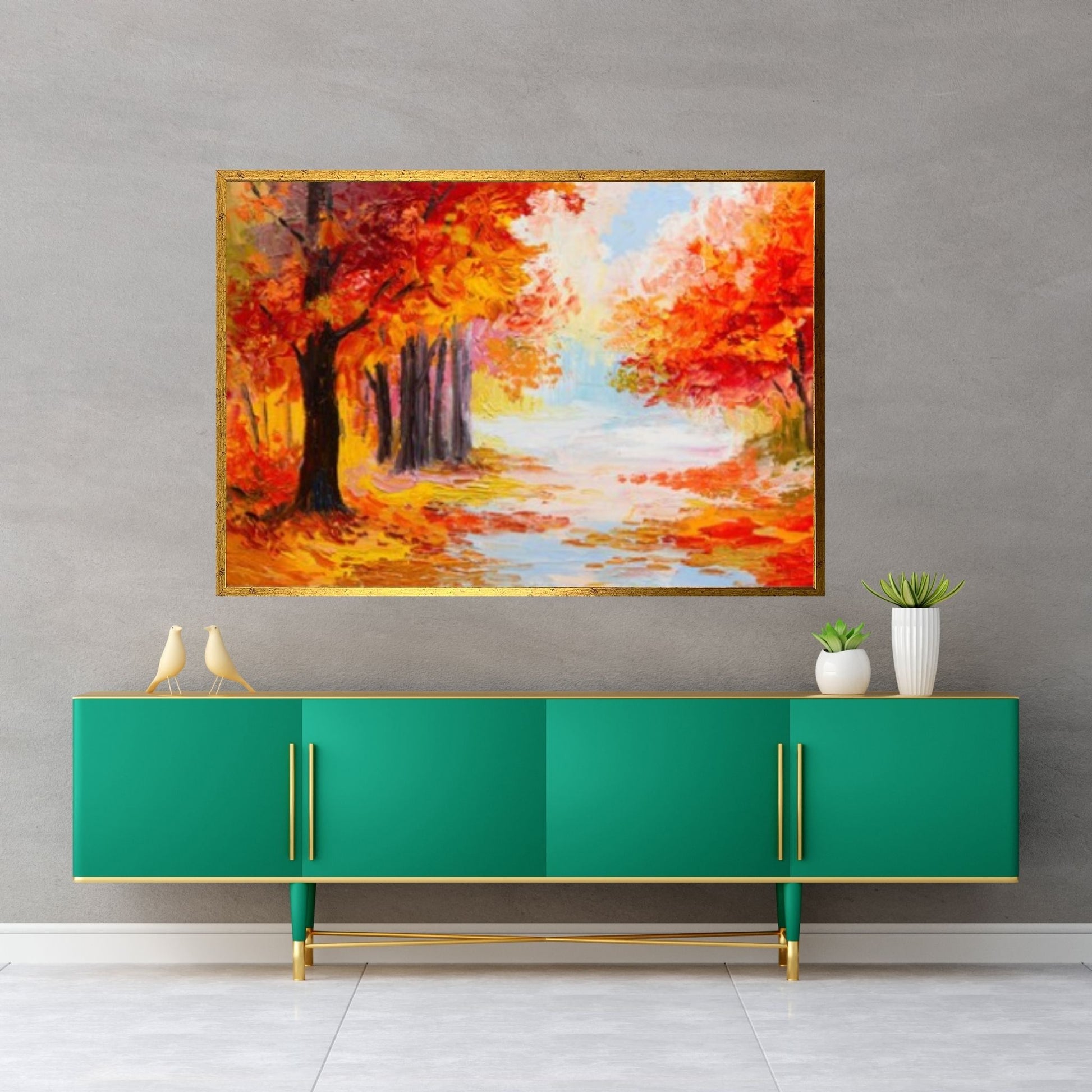 Autumn Landscape Canvas Wall Art Decor, Autumn Landscape Art Canvas, Autumn Printed - Y Canvas