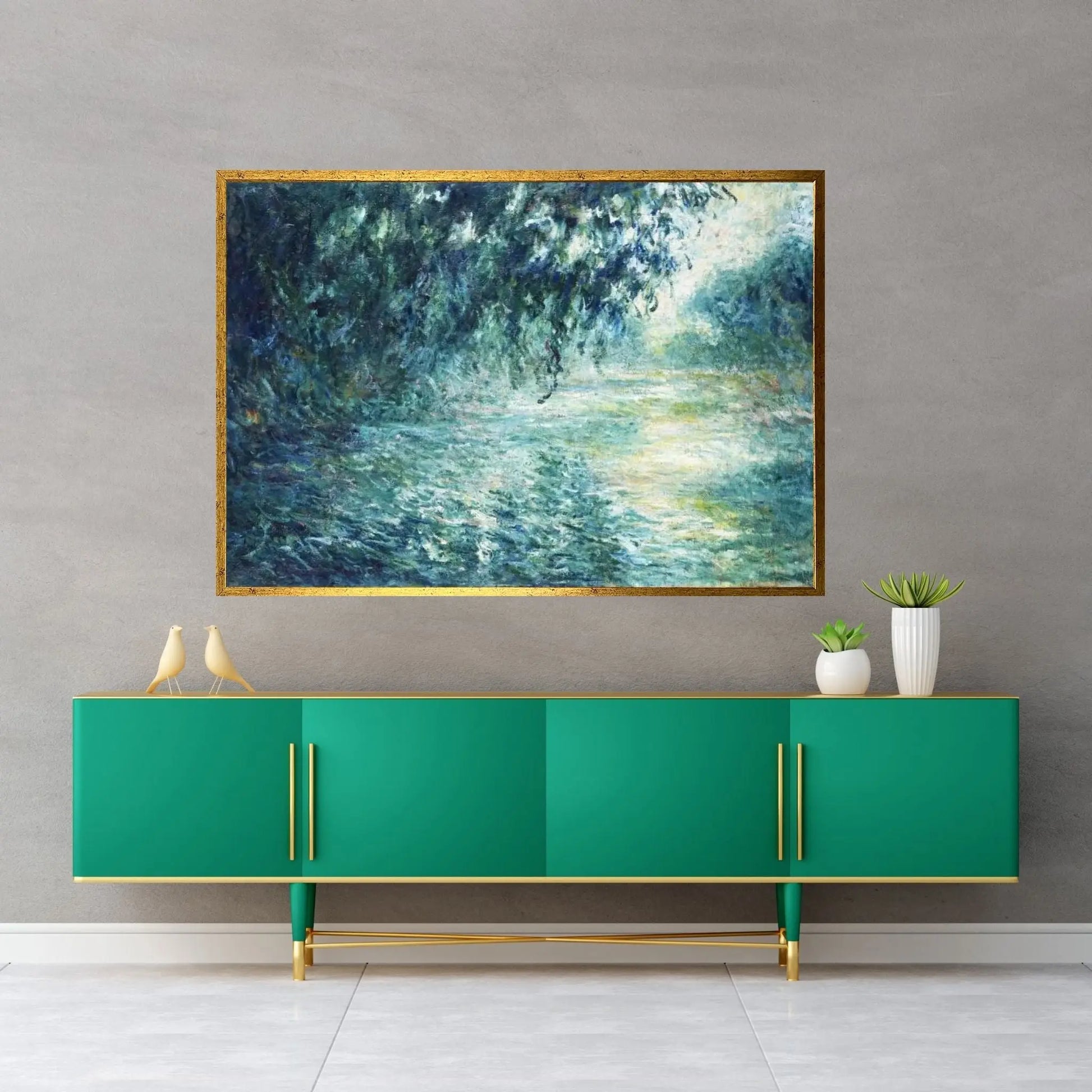 Morning on the Seine, near Giverny Canvas Wall Art - Y Canvas