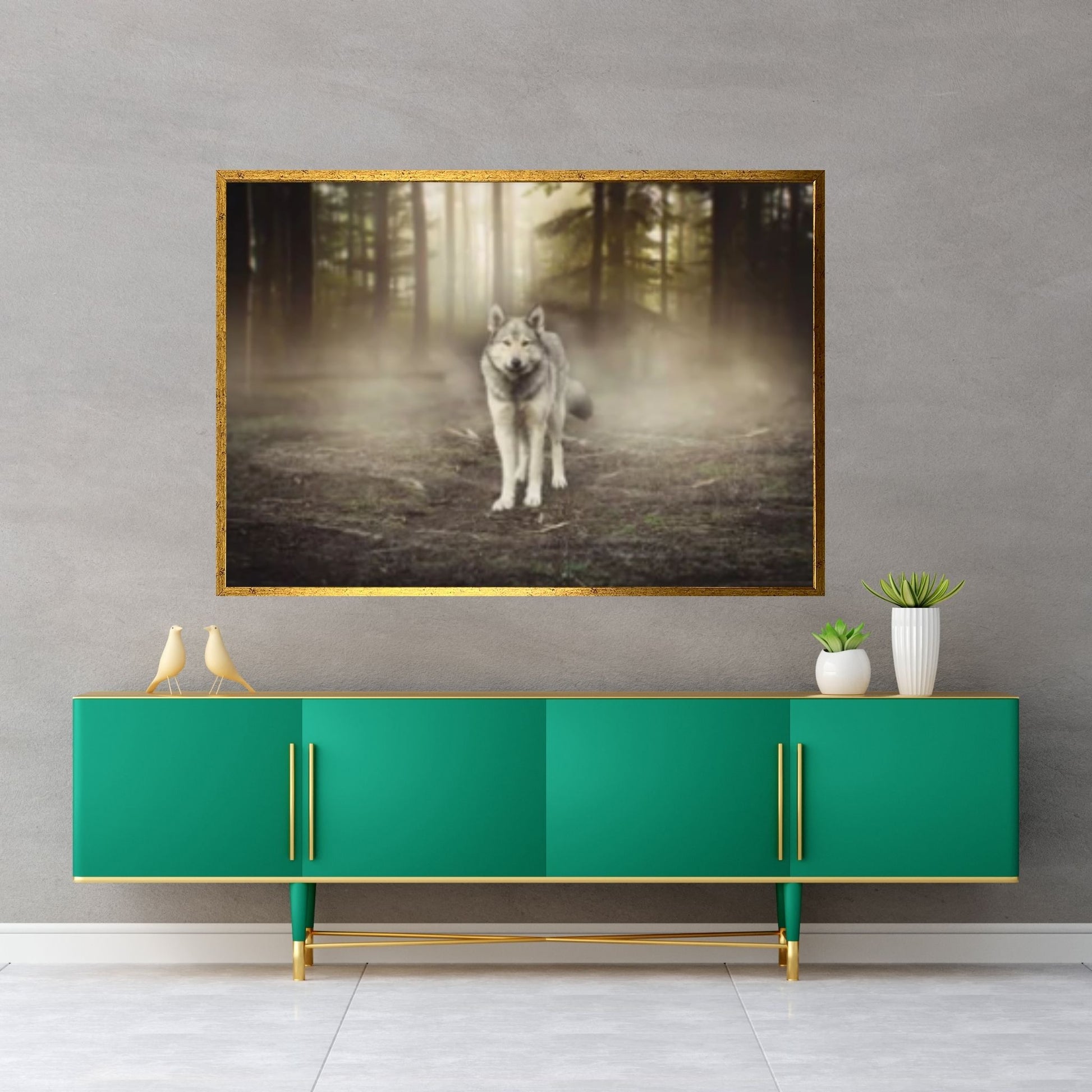 Abstract Animal Wolf Wall Art, Creative Animal Modeling Wall Art - Y Canvas