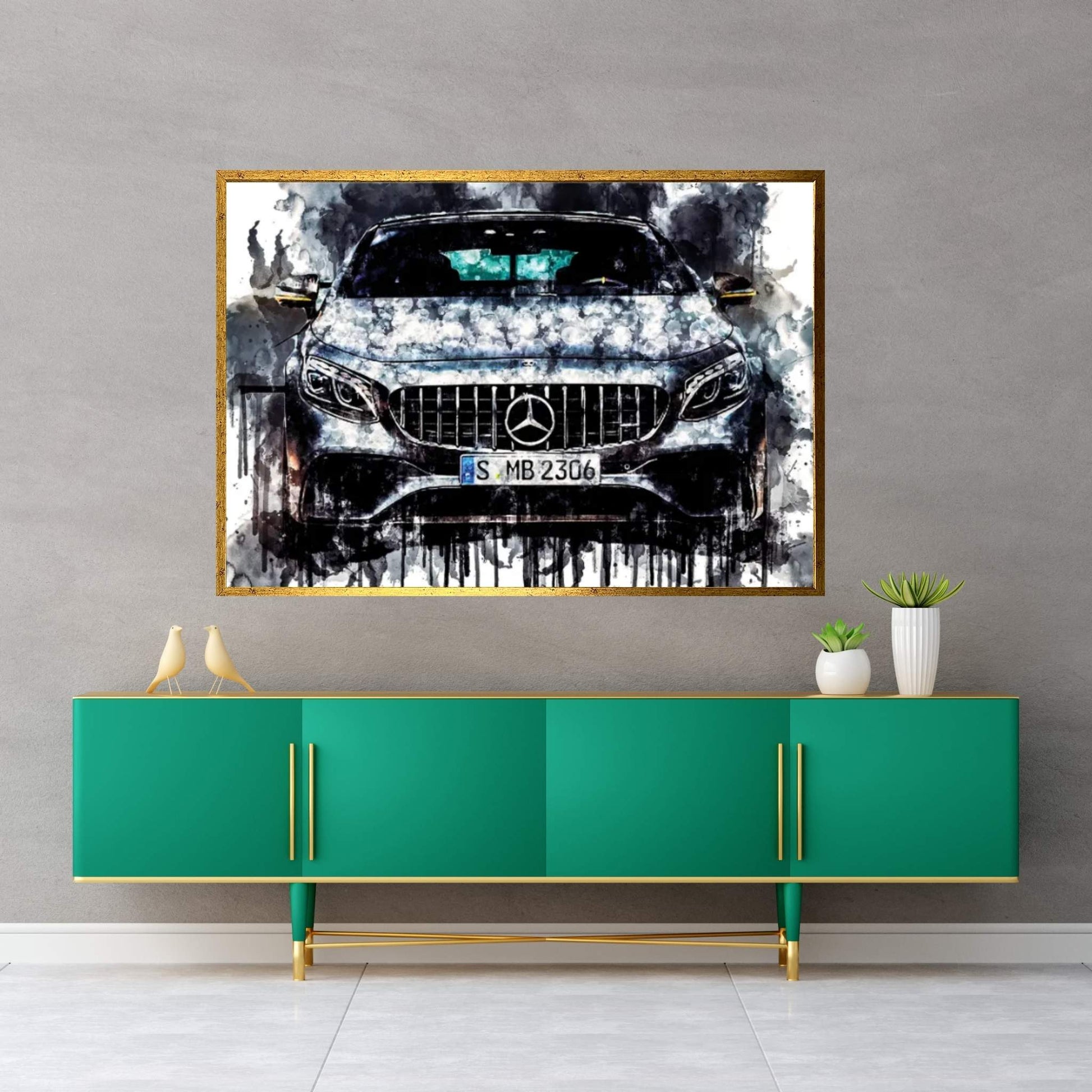 2017 Mercedes AMG S 63 4Matic Coupe Yellow Night Vehicle CXCVI Canvas Wall Art - Y Canvas