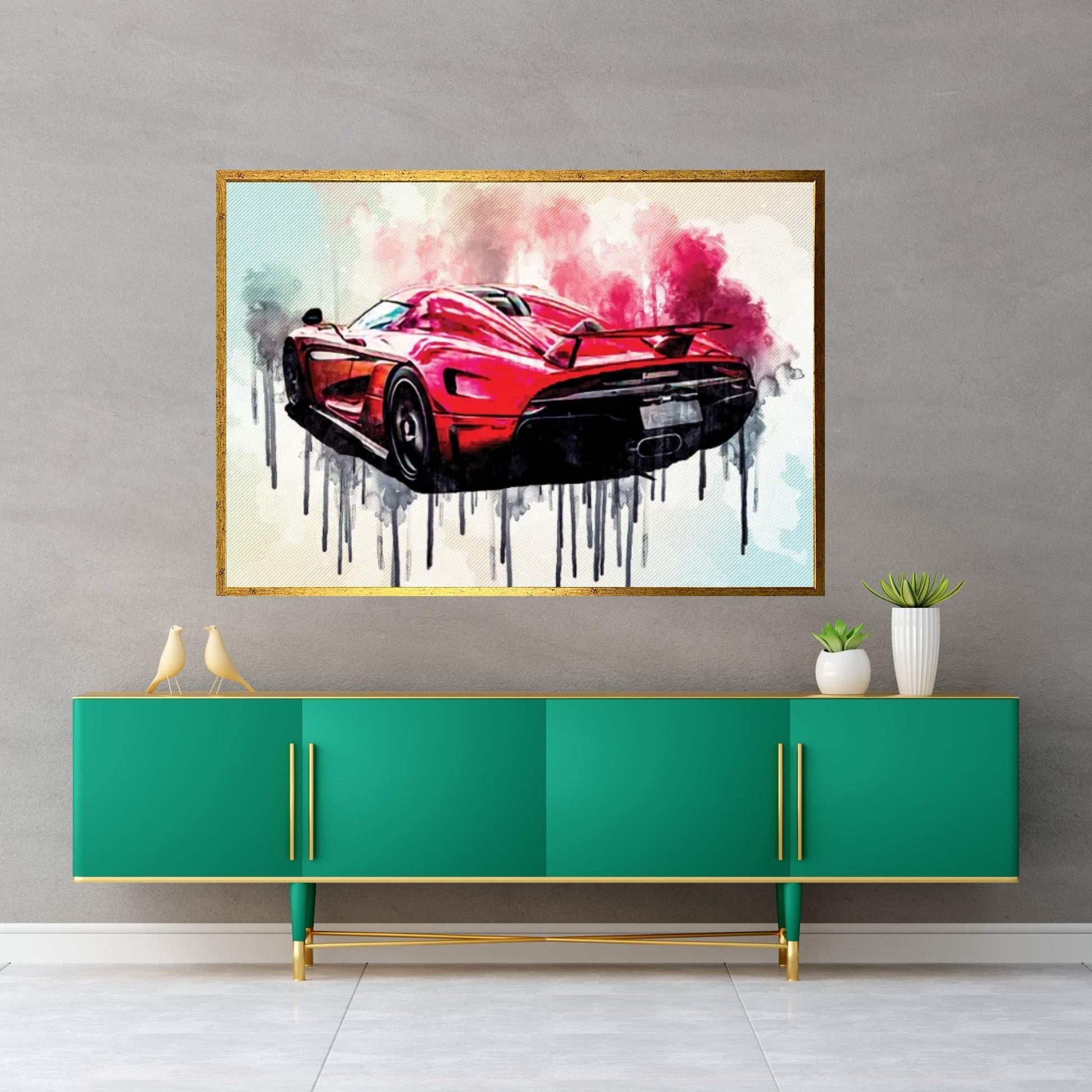 Koenigsegg Regera 2017 Hypercar Rear View Supercar Canvas Wall Art - Y Canvas