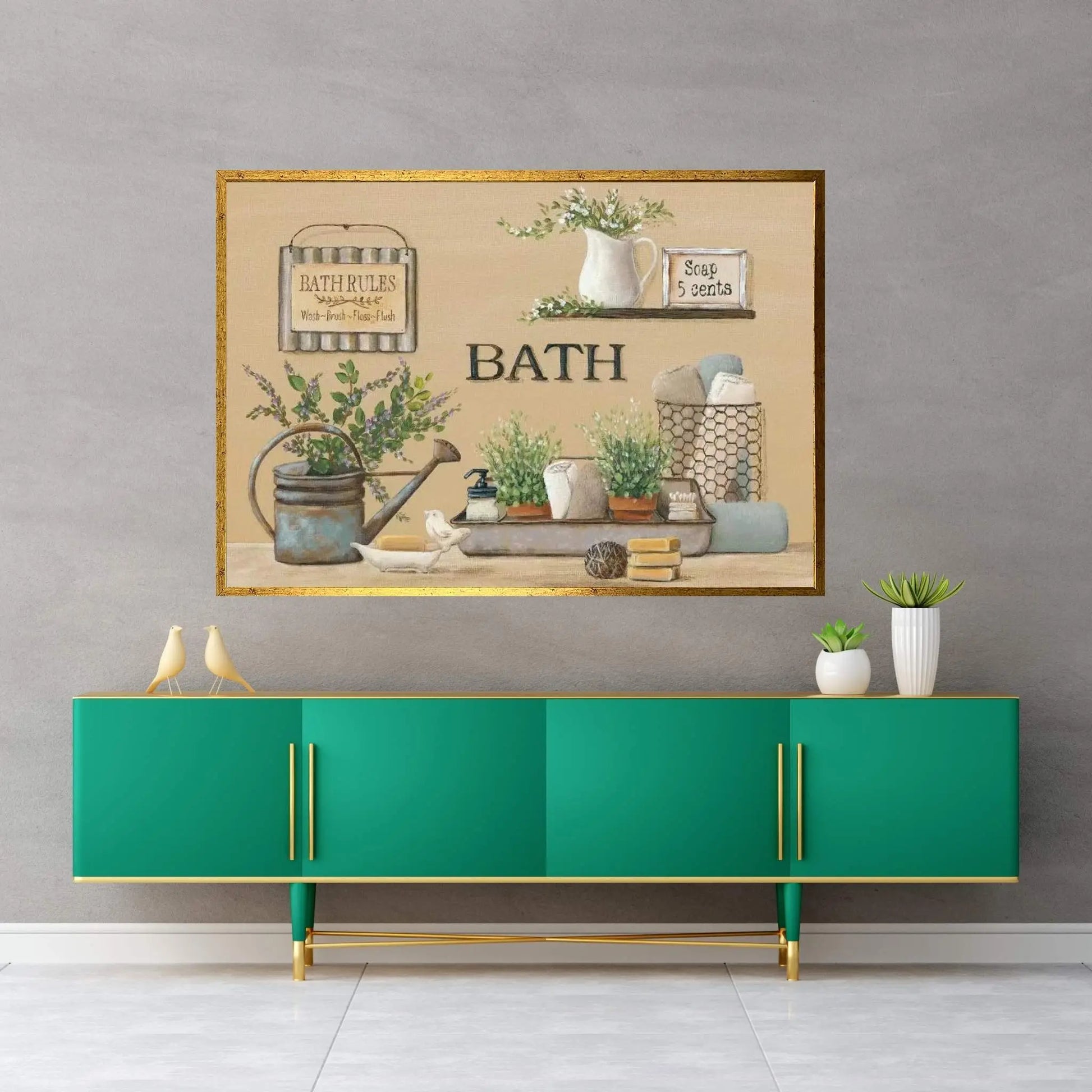 Farmhouse Bath II Canvas Wall Art - Y Canvas