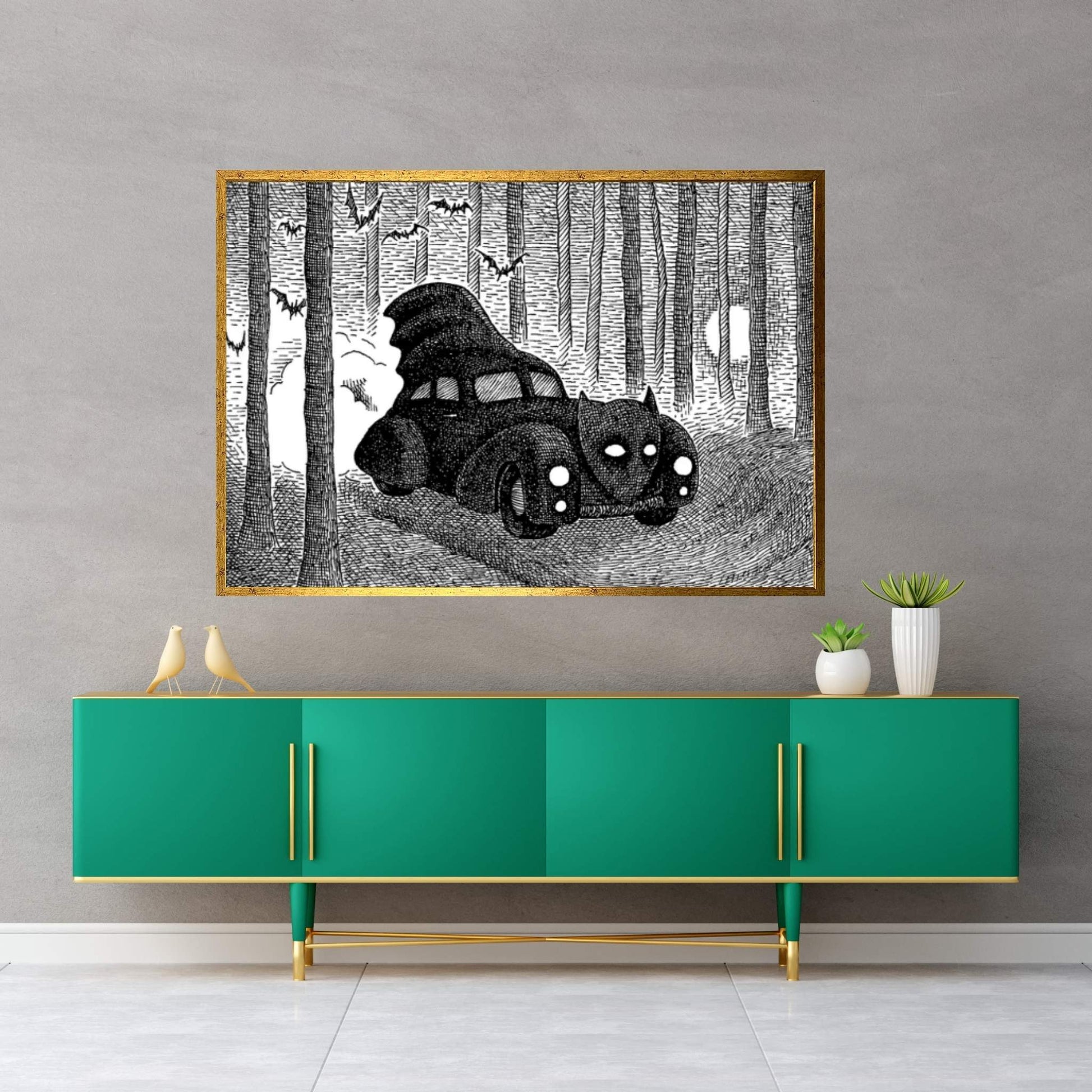 Bat-Mobile Canvas Wall Art - Y Canvas