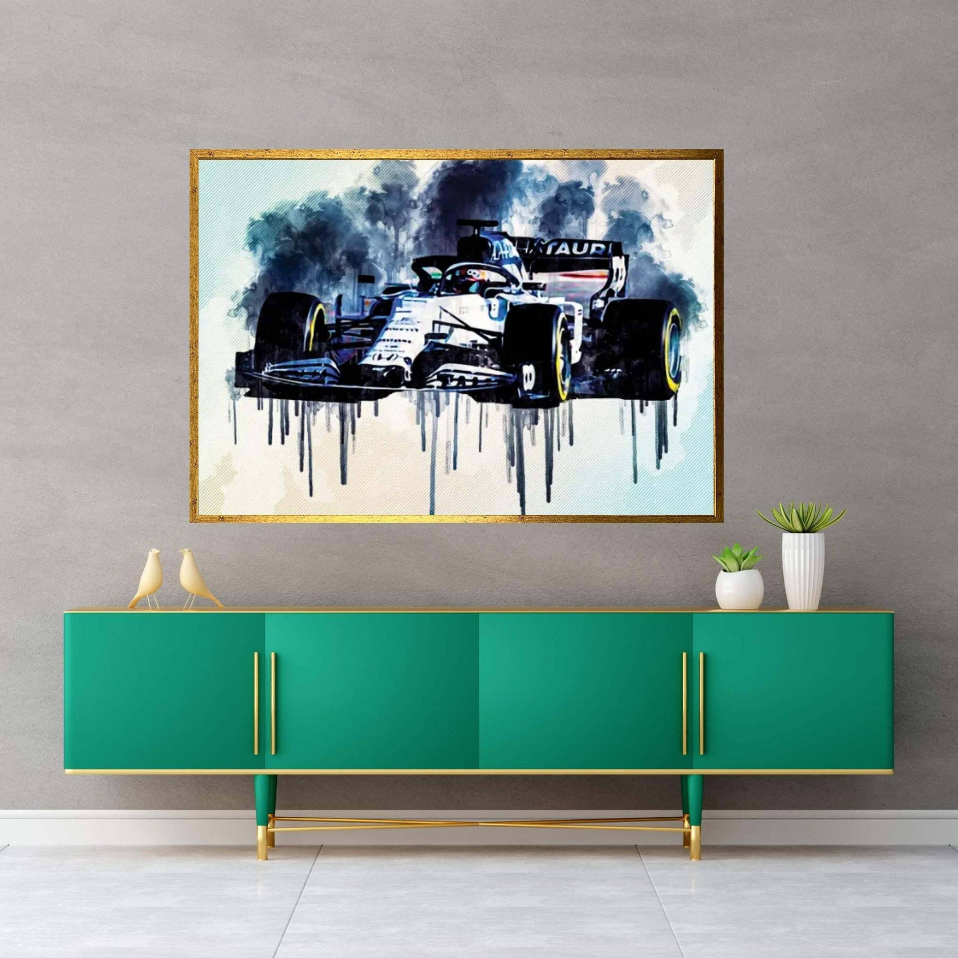 Alphatauri AT01 On Track 2020 F1 Cars Formula 1 Canvas Wall Art - Y Canvas