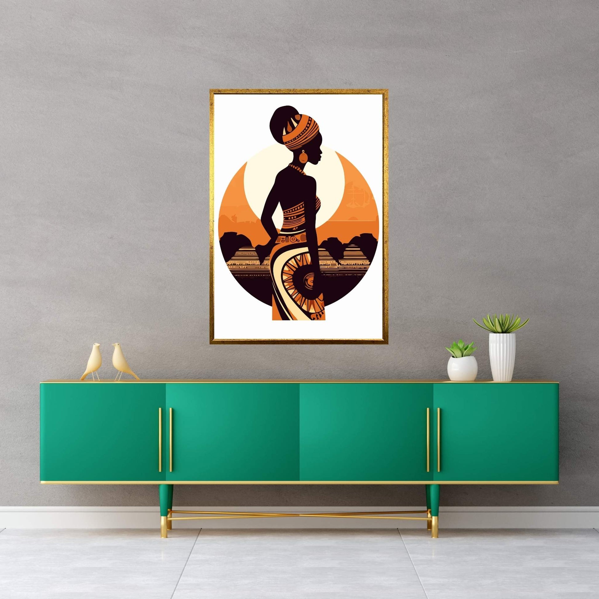 African Black Woman Canvas Wall Art Home Decor - Y Canvas