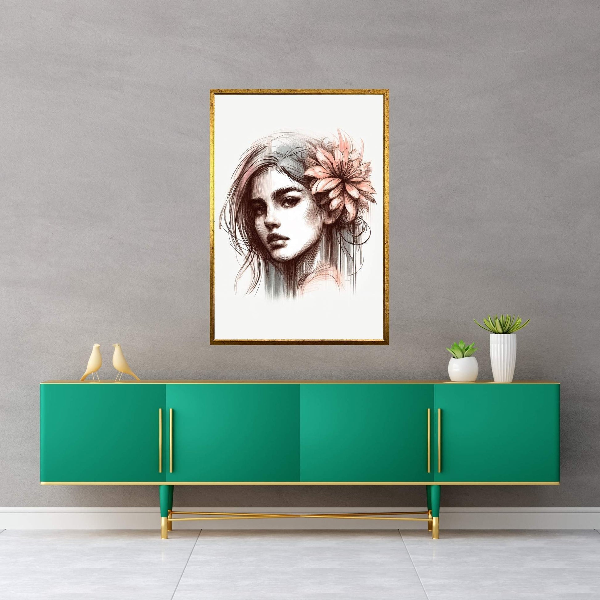 Woman Portrait Canvas Wall Art Print - Y Canvas