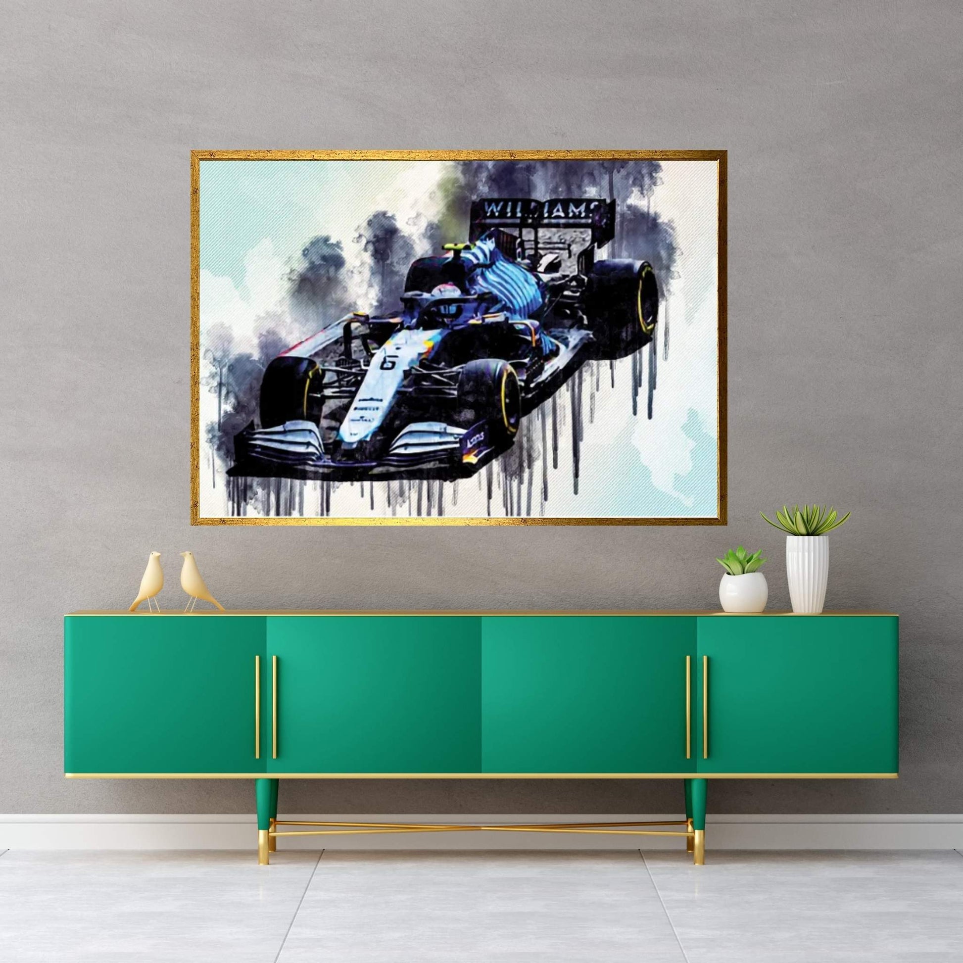 Nicholas Latifi Williams Fw43B On Track Raceway Formula 1 2021 F1 Cars Sportscars Canvas Wall Art - Y Canvas