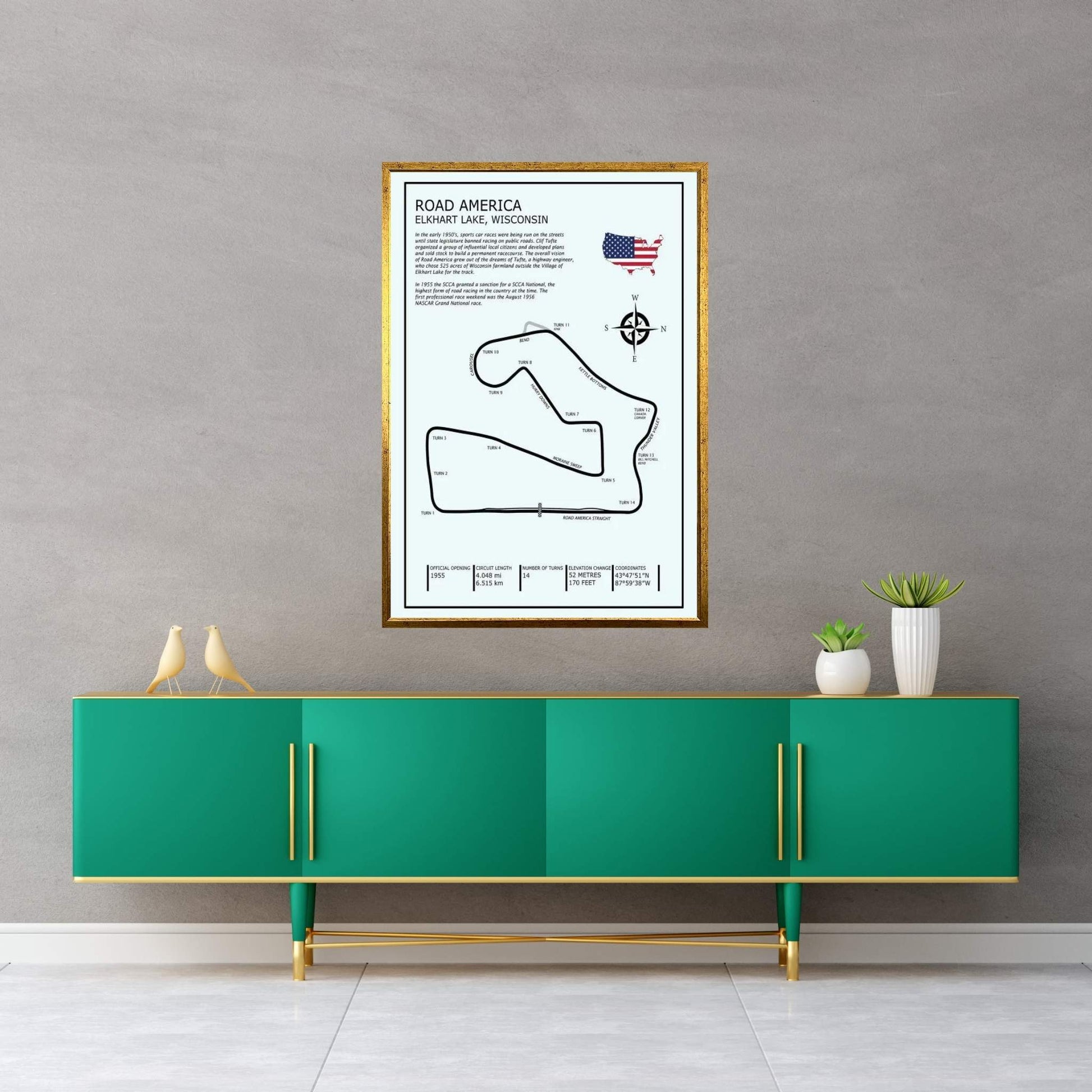 Road America Canvas Wall Art - Y Canvas