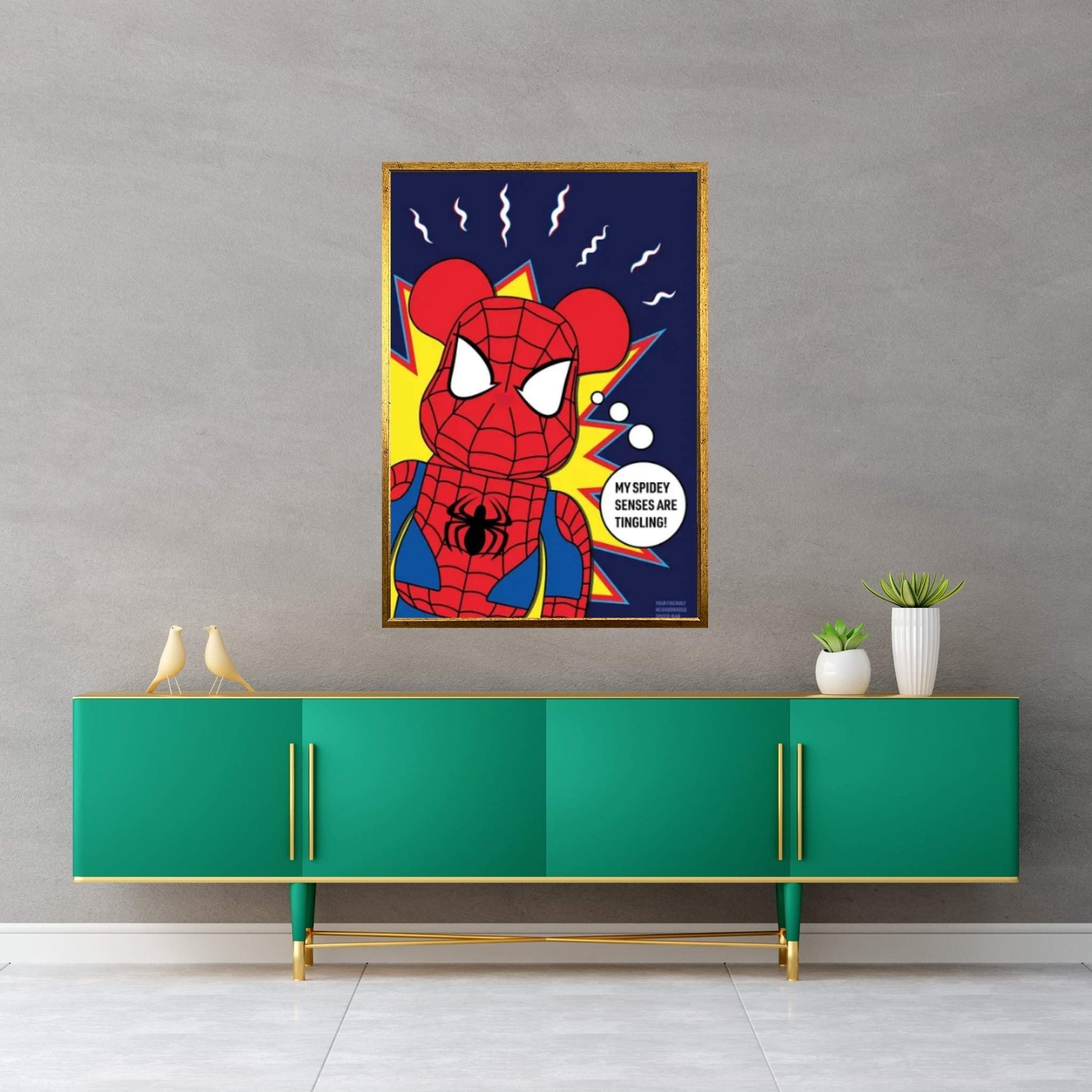 Spider-Man Bearbrick Canvas Wall Art - Y Canvas