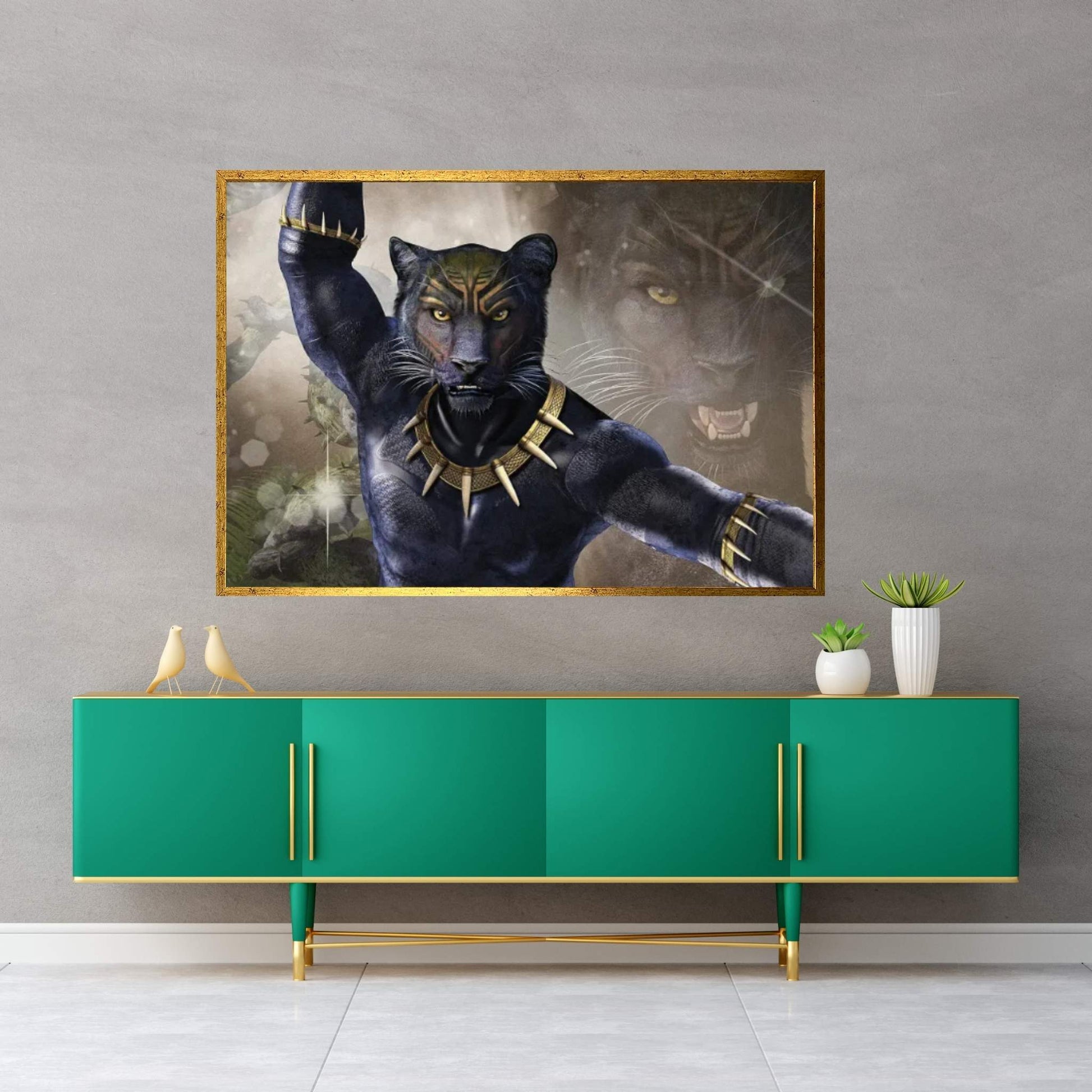 Black Panther Tribute Canvas Wall Art - Y Canvas