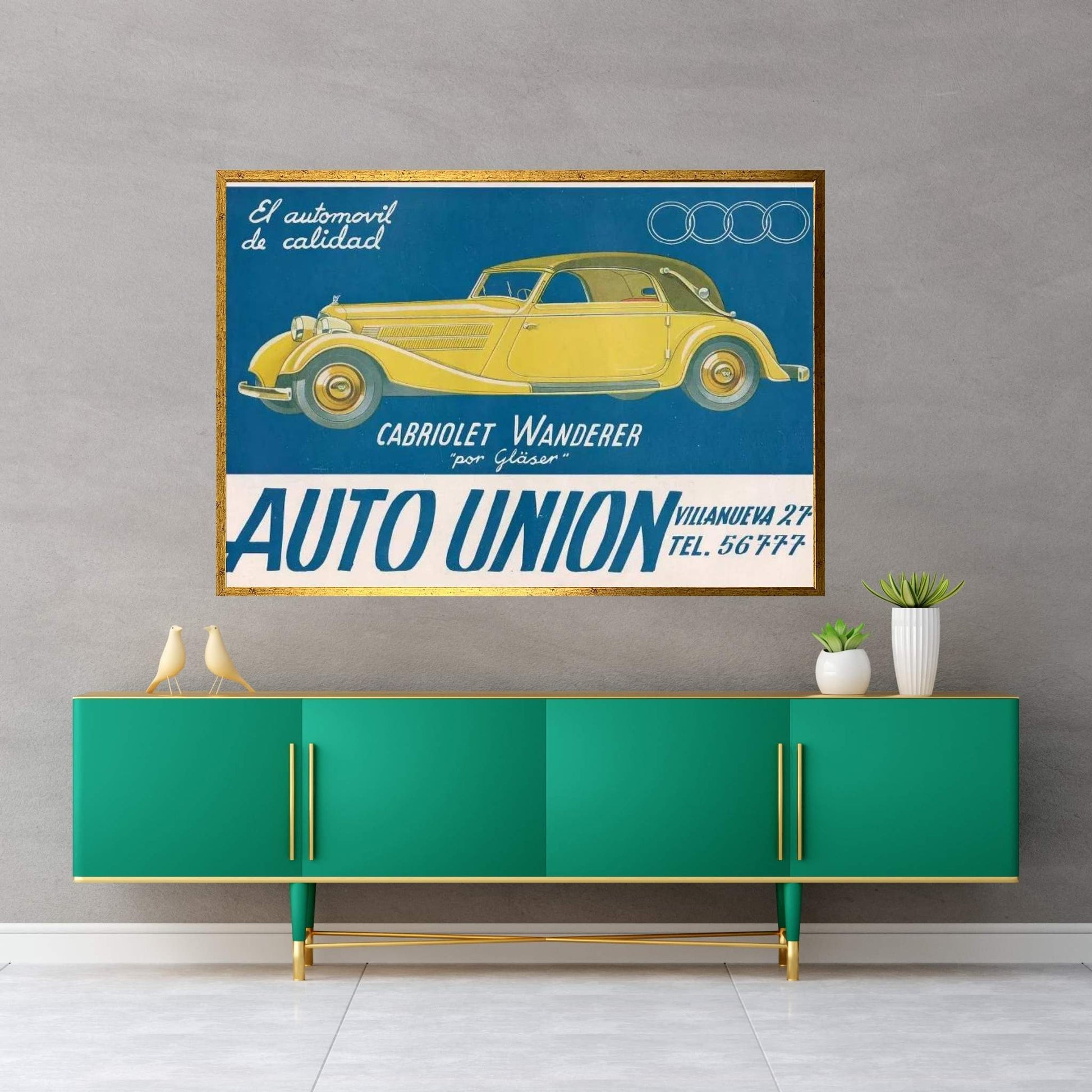 1930s Audi Magazine Advert Canvas Wall Art - Y Canvas