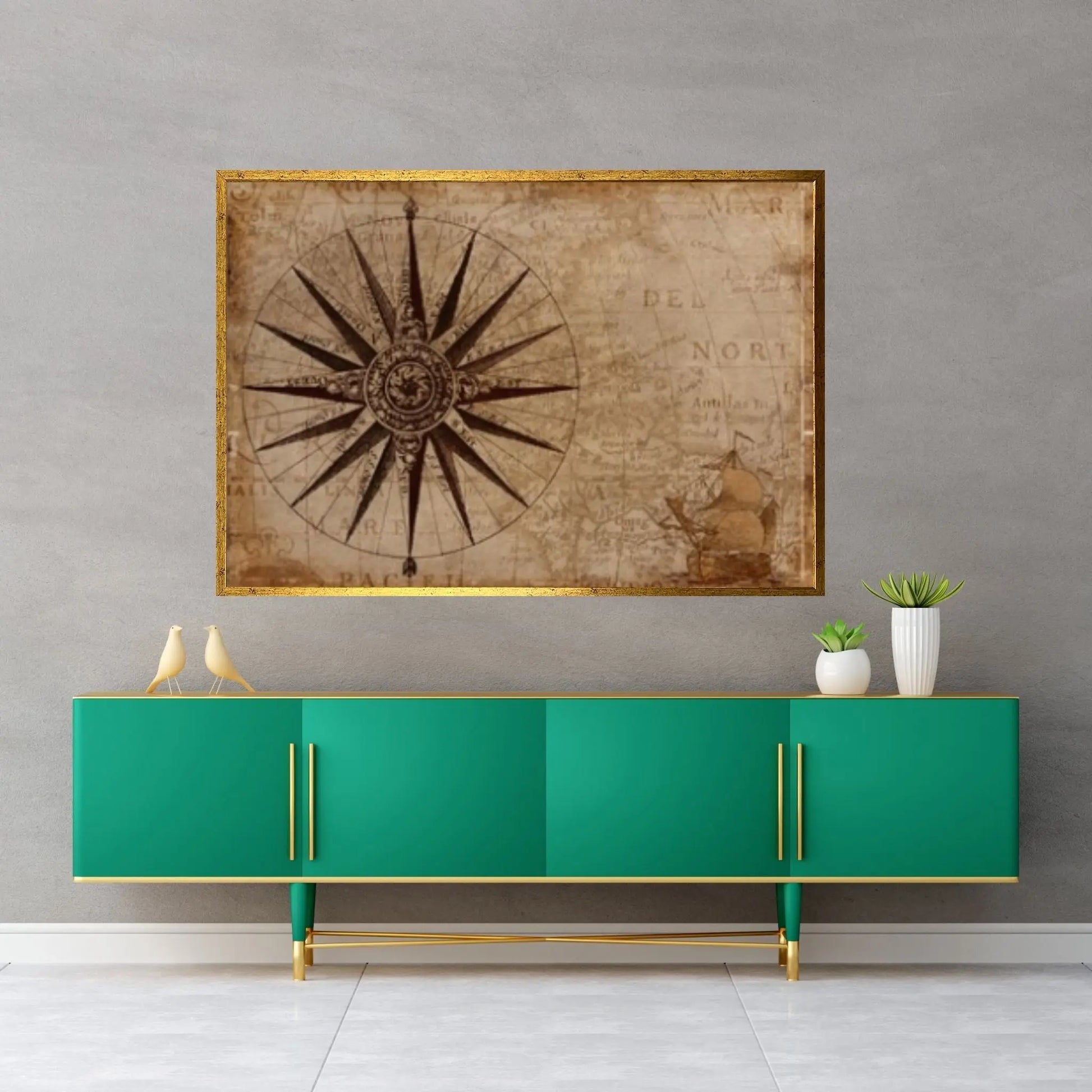 Compass, Wind Rose Canvas wall Art Home Decor - Y Canvas