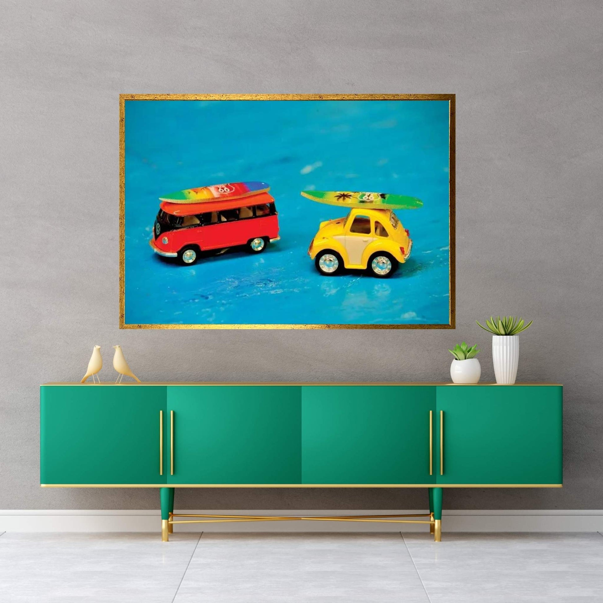 Cruising Mini Surfboards Canvas Wall Art - Y Canvas