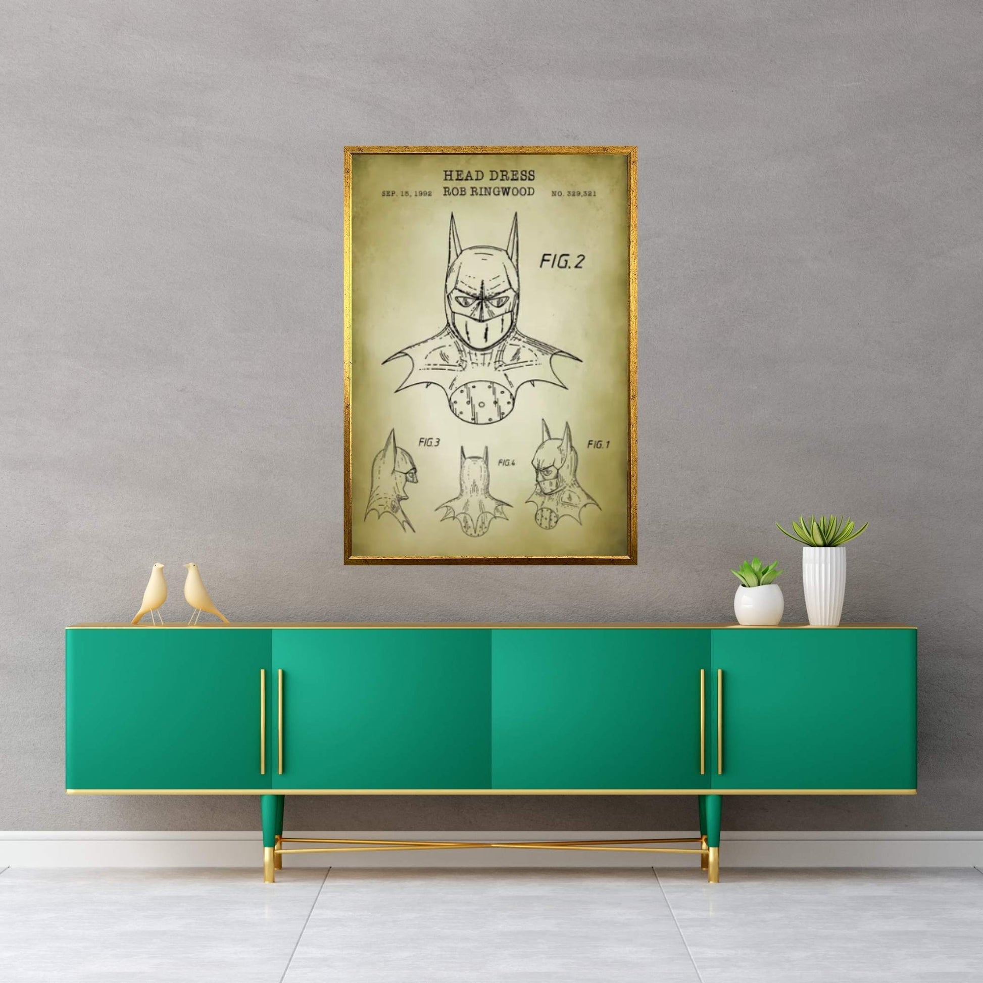 Batman Cowl Canvas Wall Art - Y Canvas