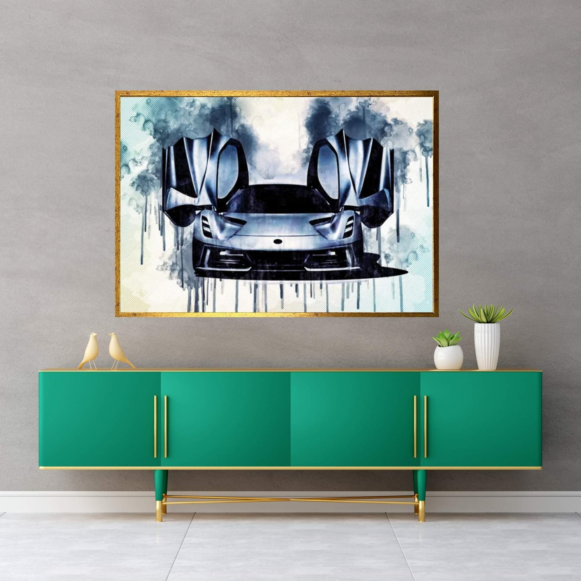 2020 Lotus Evija Electric Hypercar Exterior Front View Canvas Wall Art - Y Canvas