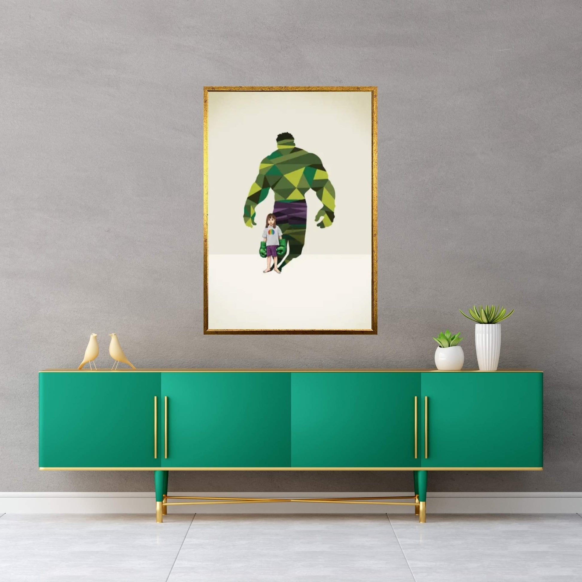 Super Shadows Girl Smash Canvas Wall Art - Y Canvas