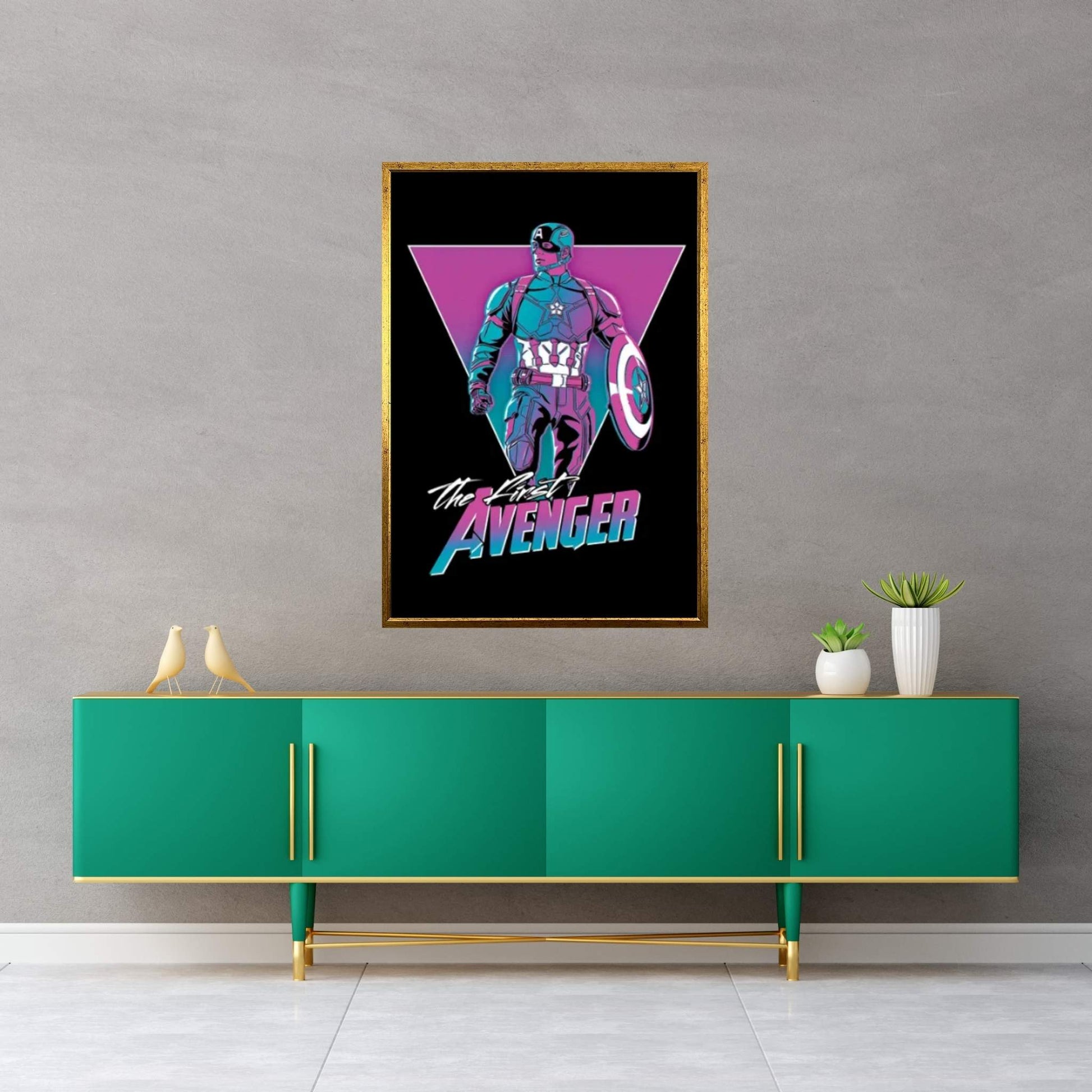 Retro Captain Canvas Wall Art - Y Canvas