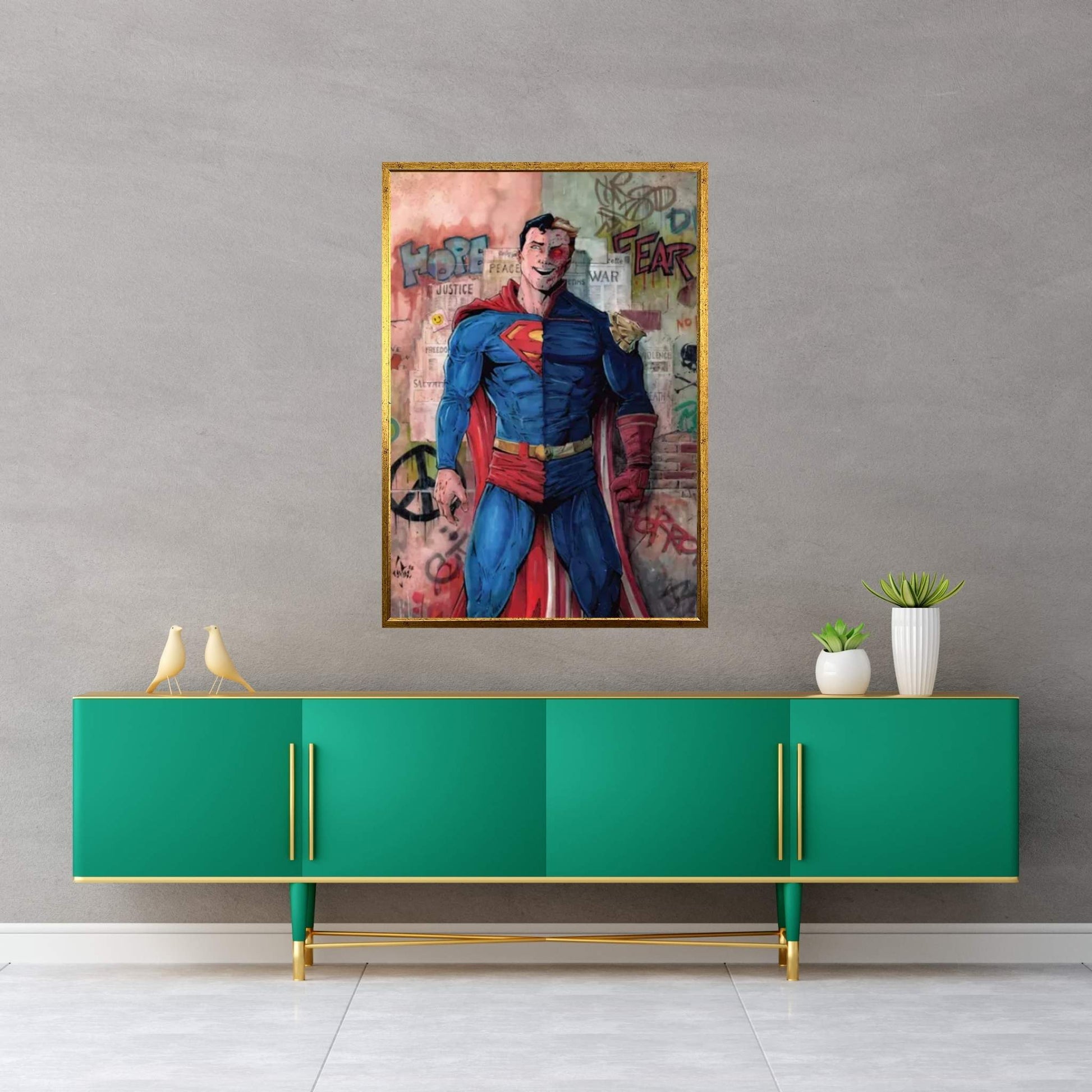 Superman Vs Homelander Canvas Wall Art - Y Canvas