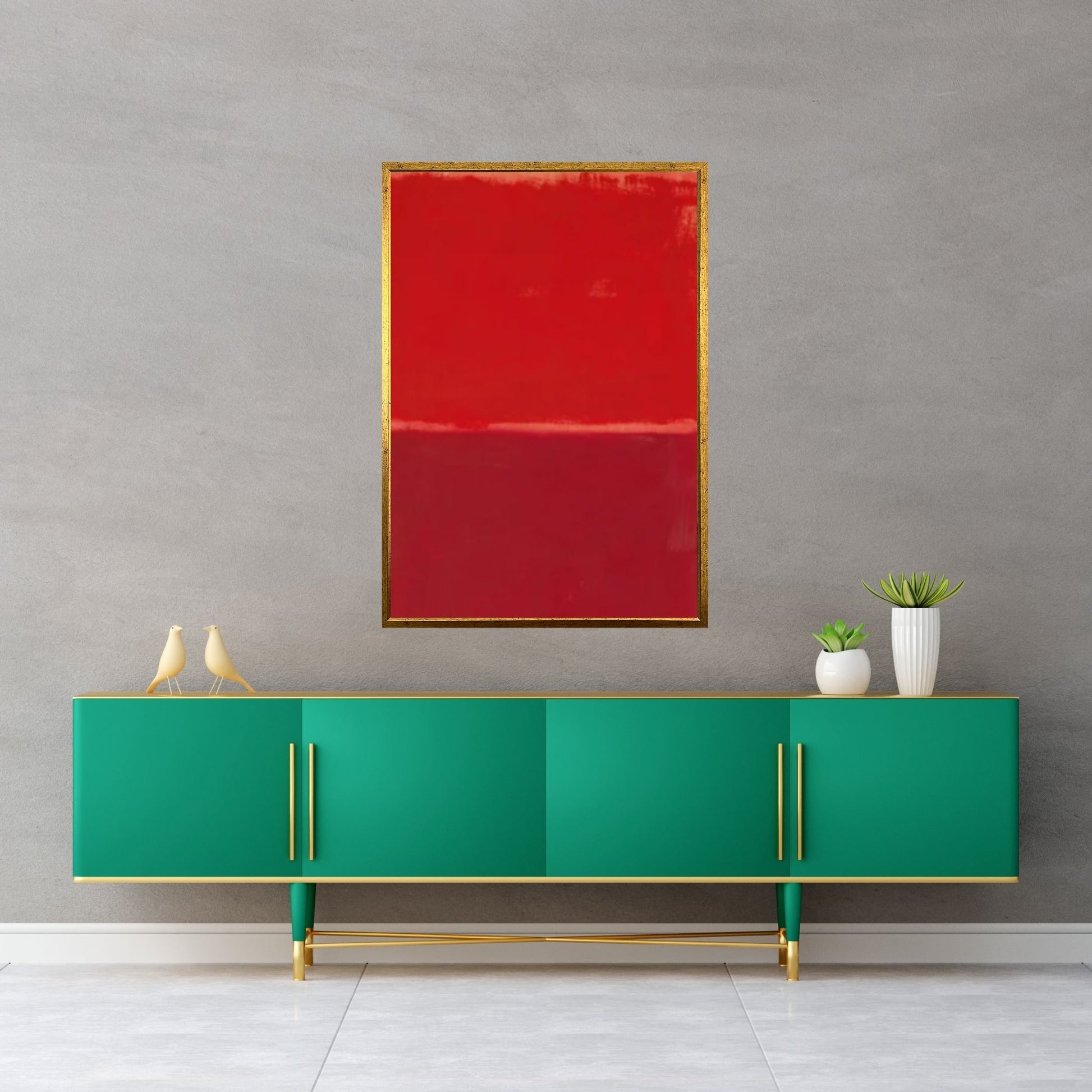 Mark Rothko Exhibition Canvas Wall Art Poster, Minimalist Decor, Red Exhibition - Y Canvas