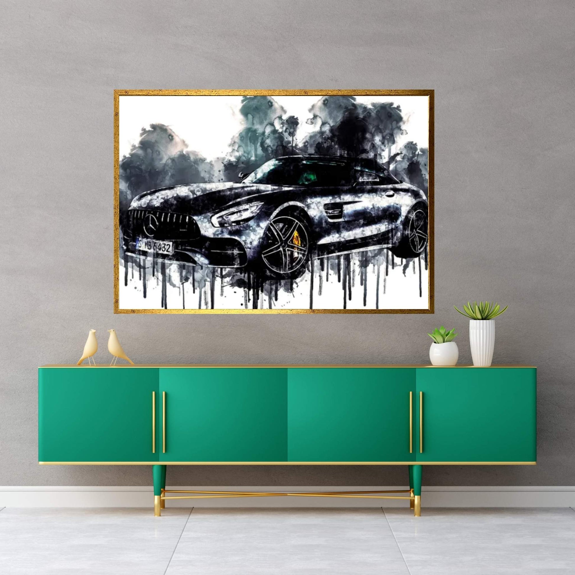 2017 Mercedes AMG GT C Roadster Vehicle CLXXXIV Canvas Wall Art - Y Canvas