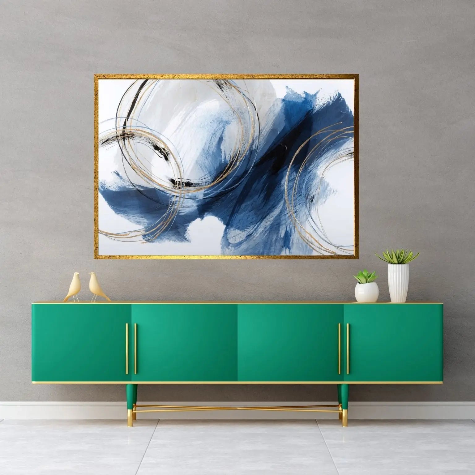 Modern Lines Abstract Canvas Wall Art - Y Canvas