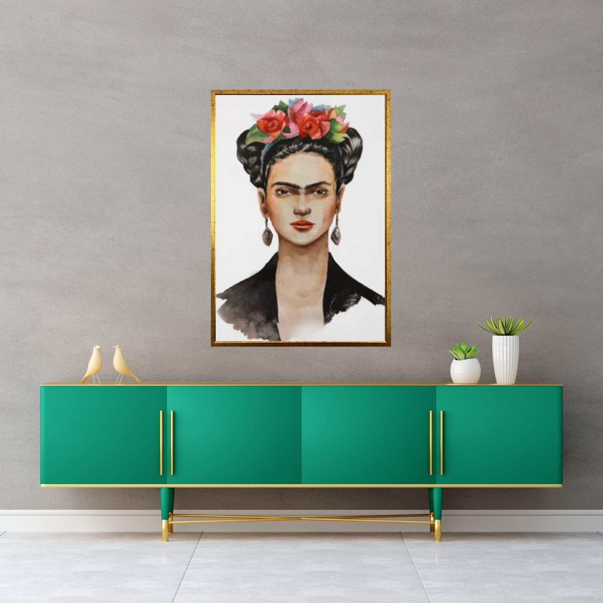 Frida Kahlo Art Canvas, Frida Kahlo Wall Art Decoration, Mexican Floral Feminist Art Canvas - Y Canvas