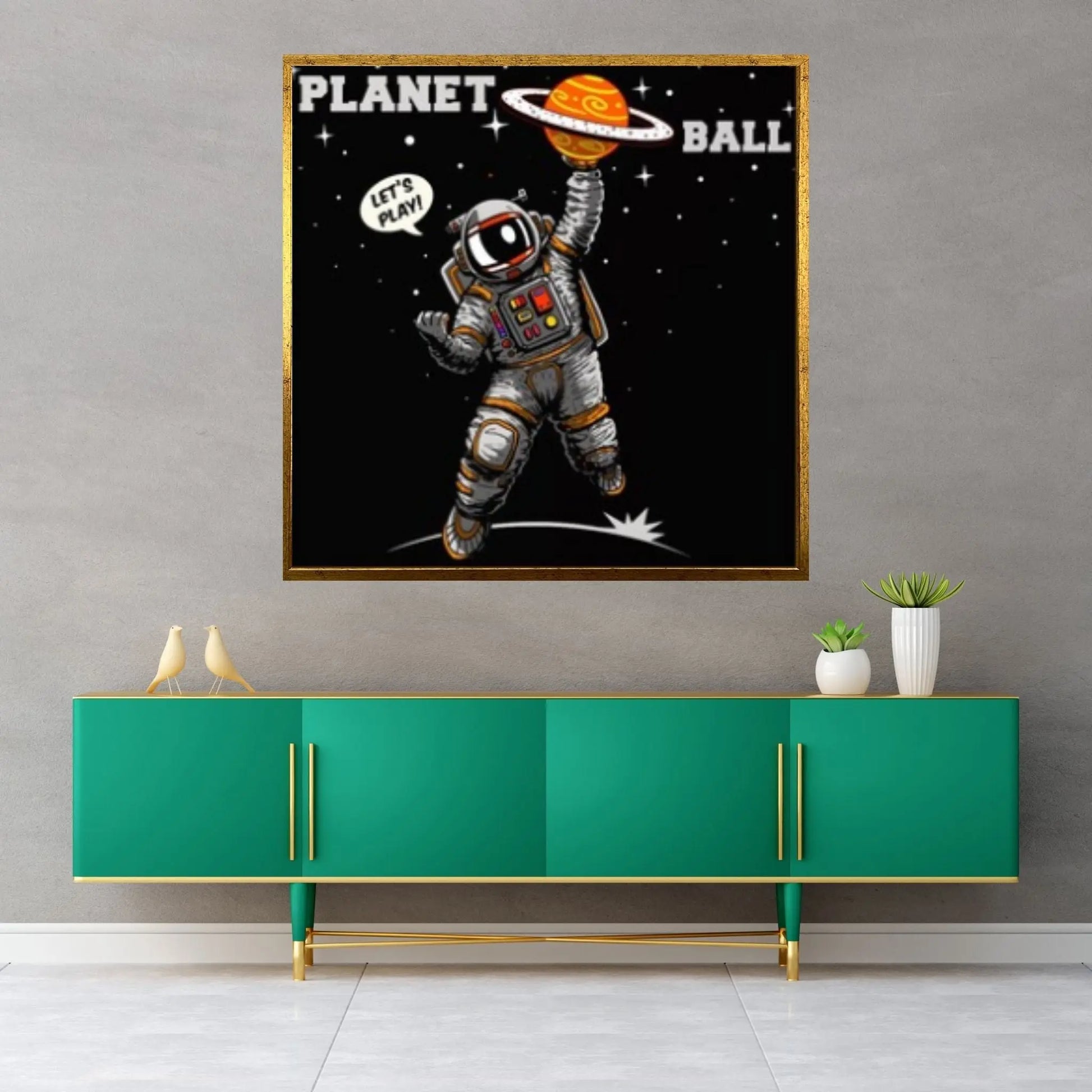 Basketball Astronaut Canvas Wall Art, Basketball Wall Art,Basketball Coach Gift, Sports Gift for Dad, Basketball Player Gift - Y Canvas