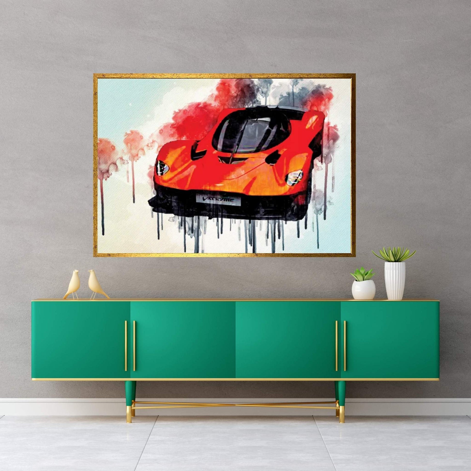 Aston Martin Valkyrie 2019 Exterior Orange Hypercar Canvas Wall Art - Y Canvas