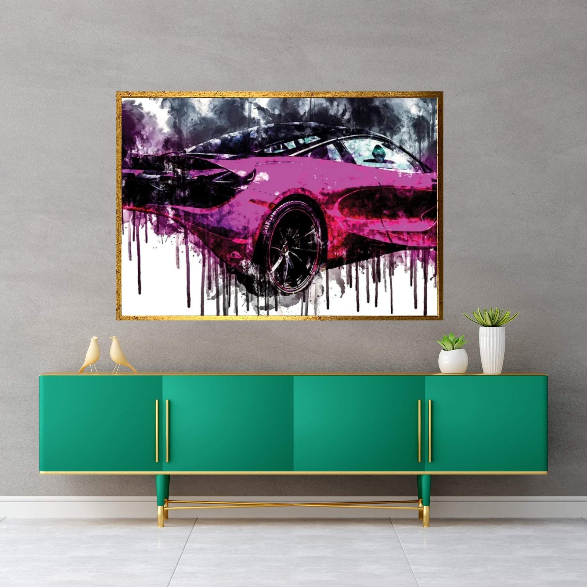 2017 McLaren MSO 720S Coupe Fux Fuchsia Vehicle CLXXIV Canvas Wall Art - Y Canvas