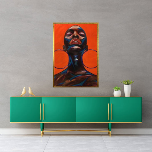 Black Woman Portrait, Afro Art,Pop Art Wall Art, Colorful Wall Art,African Woman Makeup Wall Art - Y Canvas