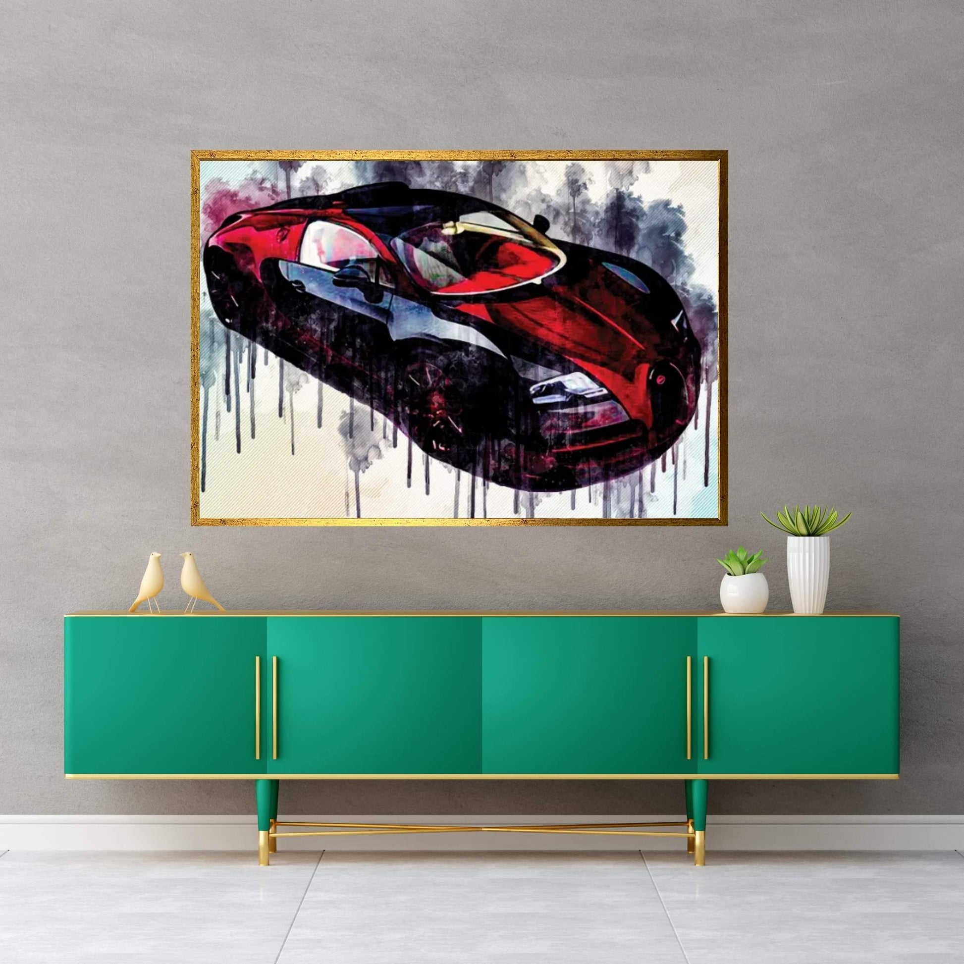 Bugatti Veyron Grand Sport Vitesse La Finale 2021 Hypercar Canvas Wall Art - Y Canvas