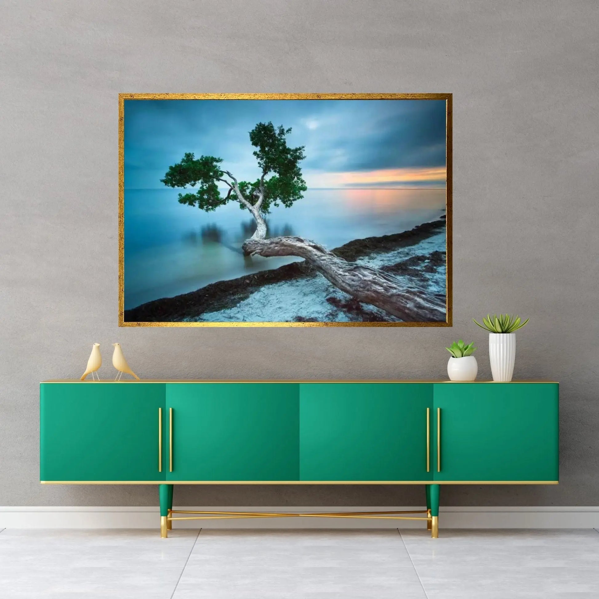 Water Tree 10 Color Canvas Wall Art - Y Canvas