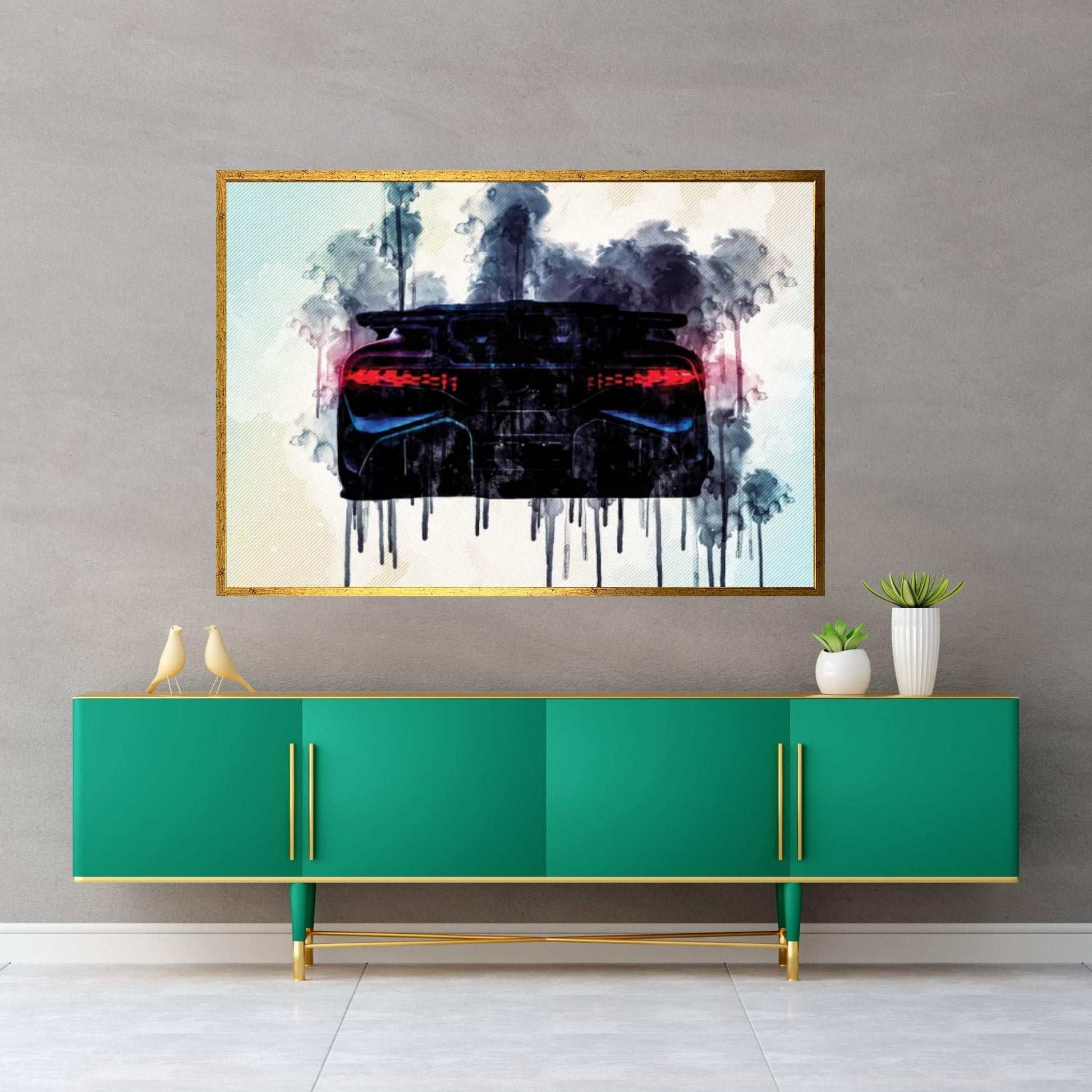 Bugatti Divo Rear View Exterior Luxury Hypercar Supercars Hypercars Canvas Wall Art - Y Canvas