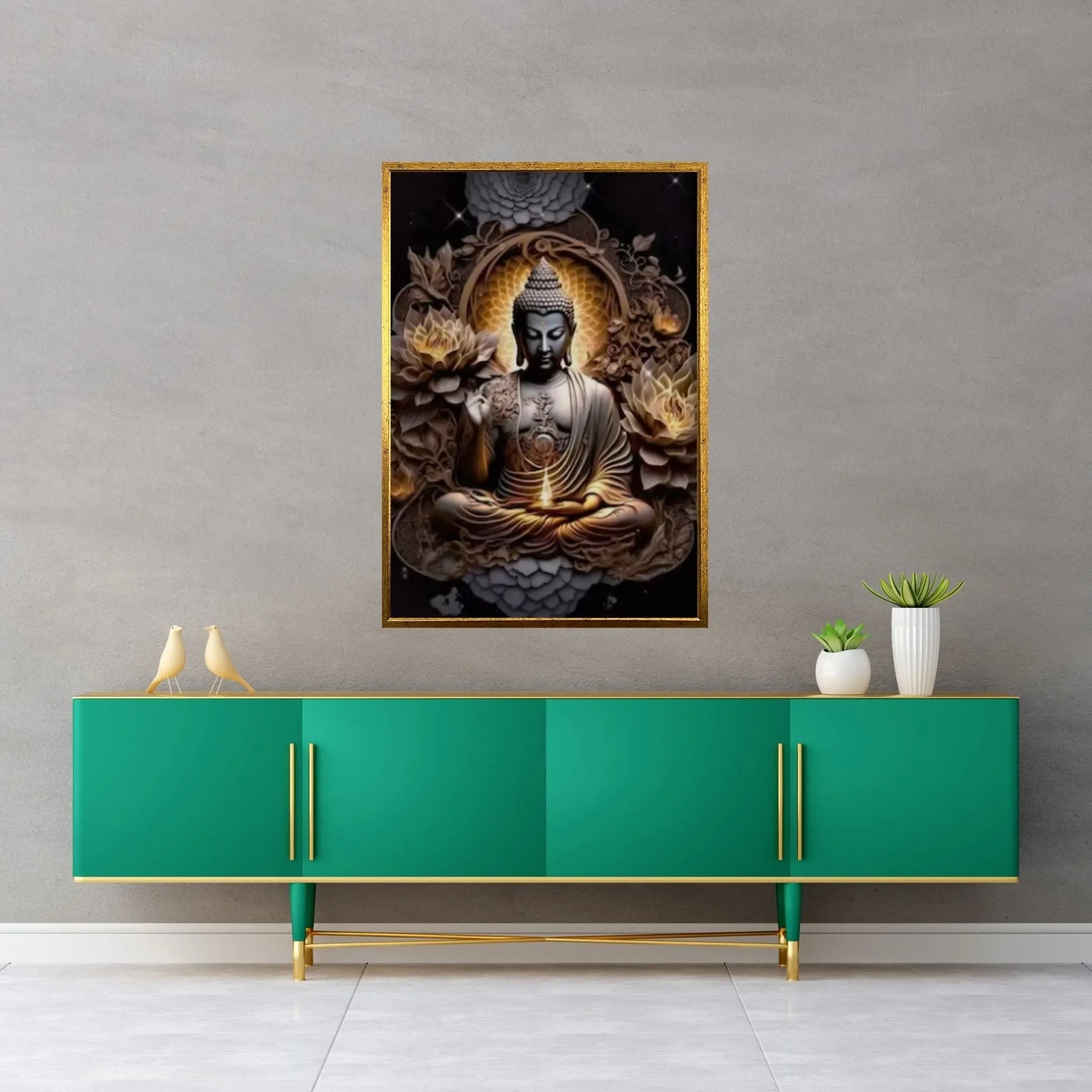 Buddha Buddhism Statue Canvas Wall Art Home Decor - Y Canvas