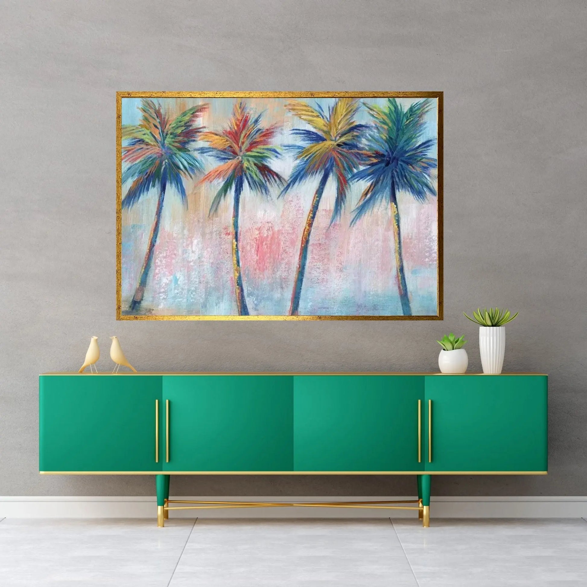 Color Pop Palms Canvas Wall Art - Y Canvas