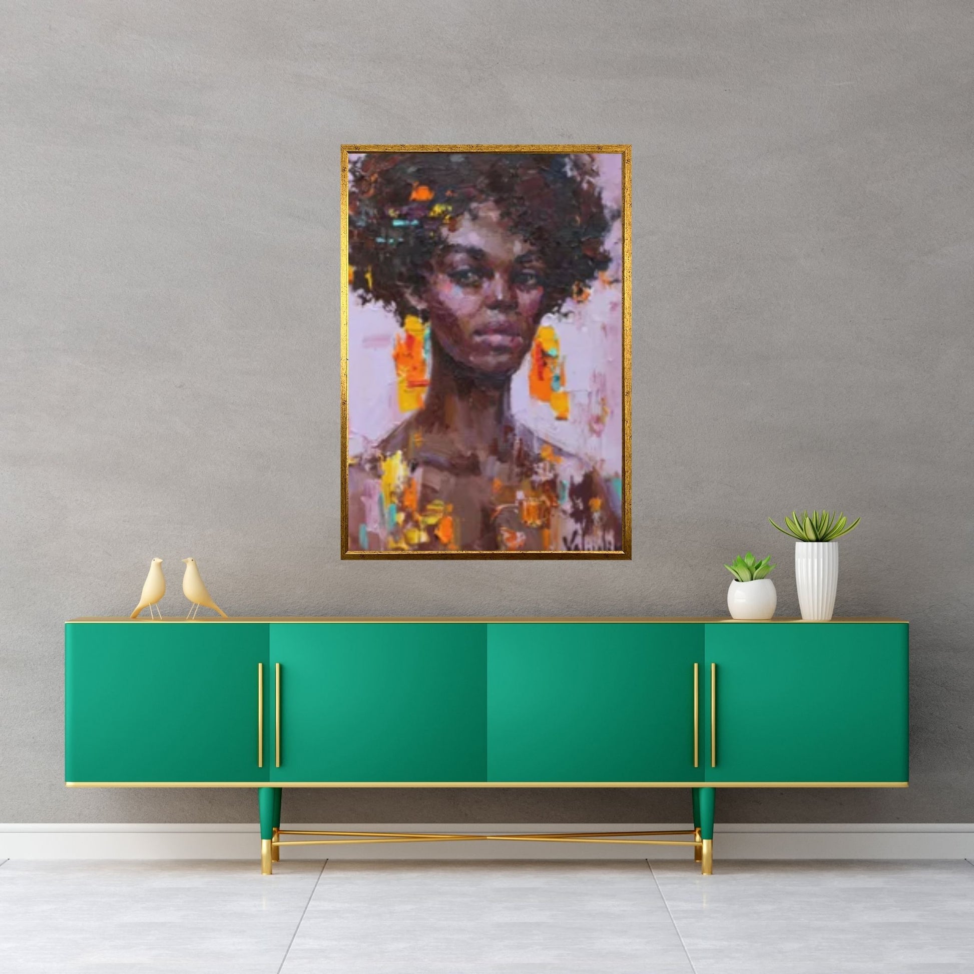 Black Woman Portrait, Afro Art, Colorful Wall Art,African Woman Makeup Wall Art - Y Canvas