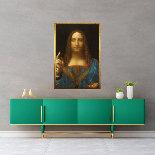 Leonardo da Vinci, Salvator Canvas Wall Art Mundi (1500),Salvator Mundi print, Leonardo da Vinci poster - Y Canvas