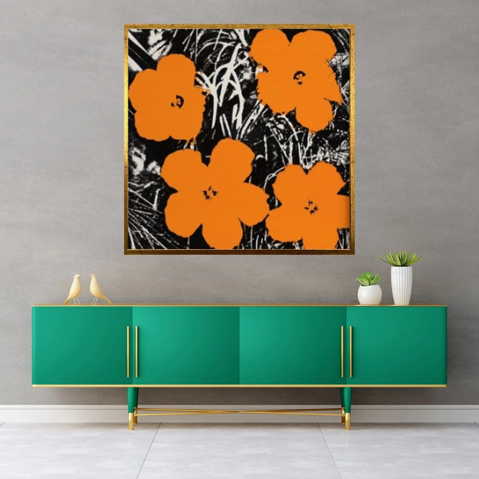 Andy Warhol,Flowers, Pop Art Print,Andy Warhol Flowers Canvas Wall Art - Y Canvas