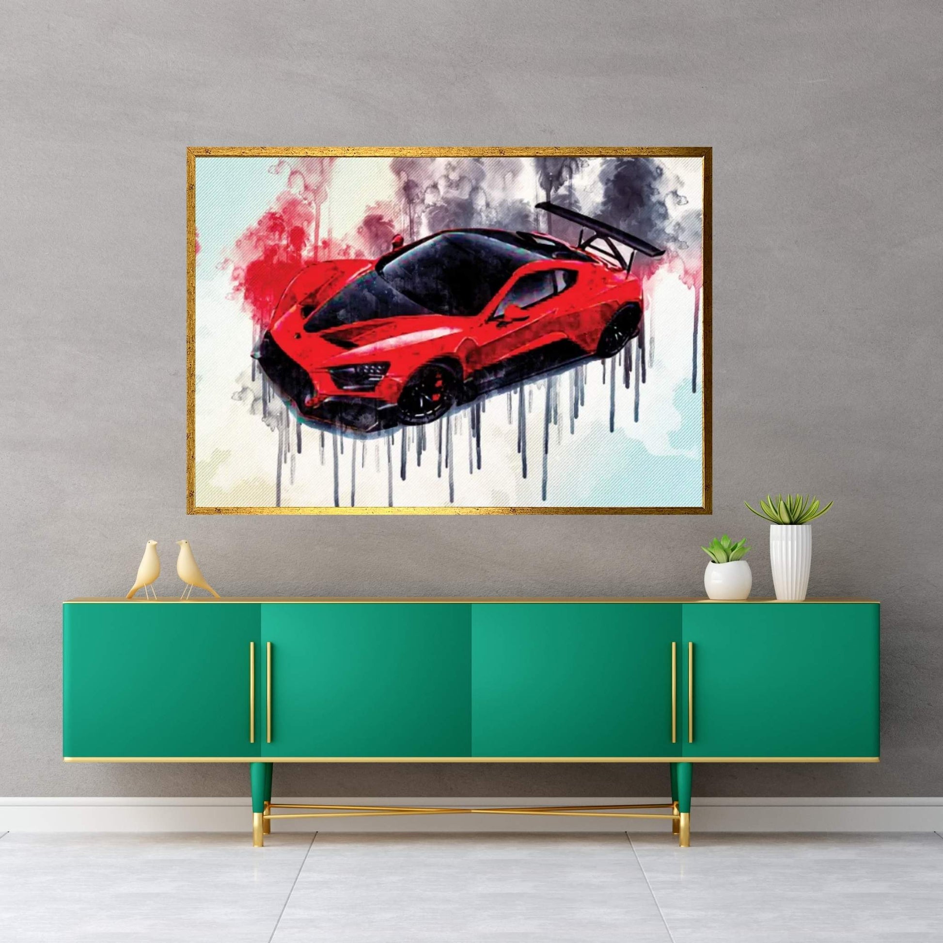 Zenvo Tsr-S 2019 Hypercar Top View Red Sports Racing Car New Red Canvas Wall Art - Y Canvas