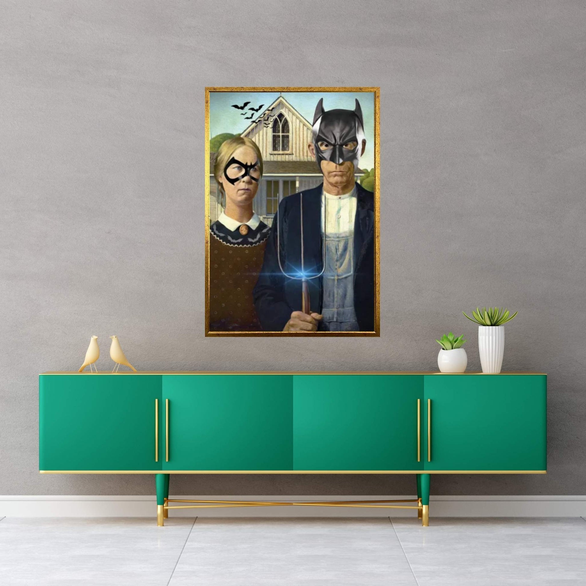 American Bat Gothic Canvas Wall Art - Y Canvas