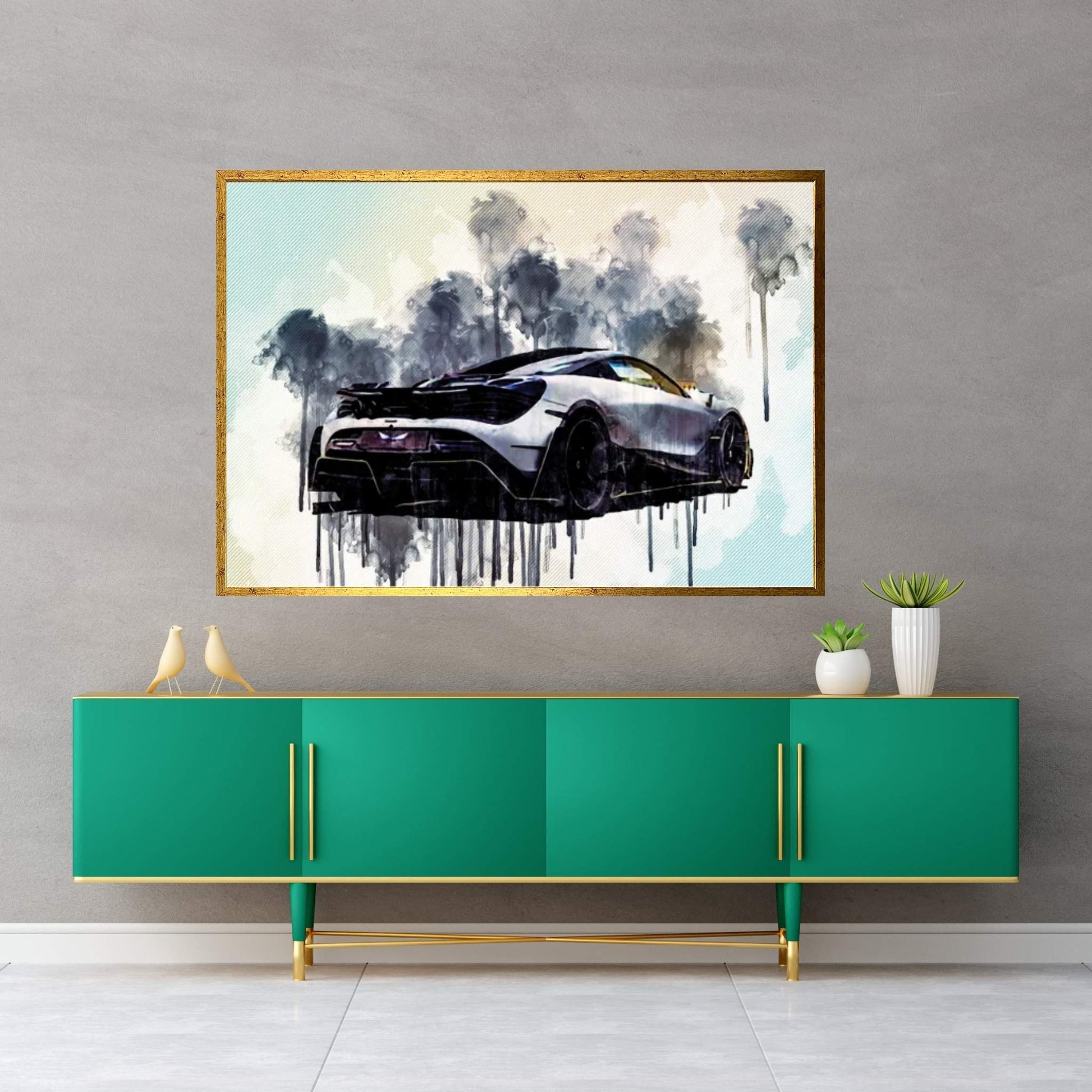 Mclaren 720S Mansory First Edition Hypercar Rear View Exterior Tuning 720S British Sports Cars Canvas Wall Art - Y Canvas