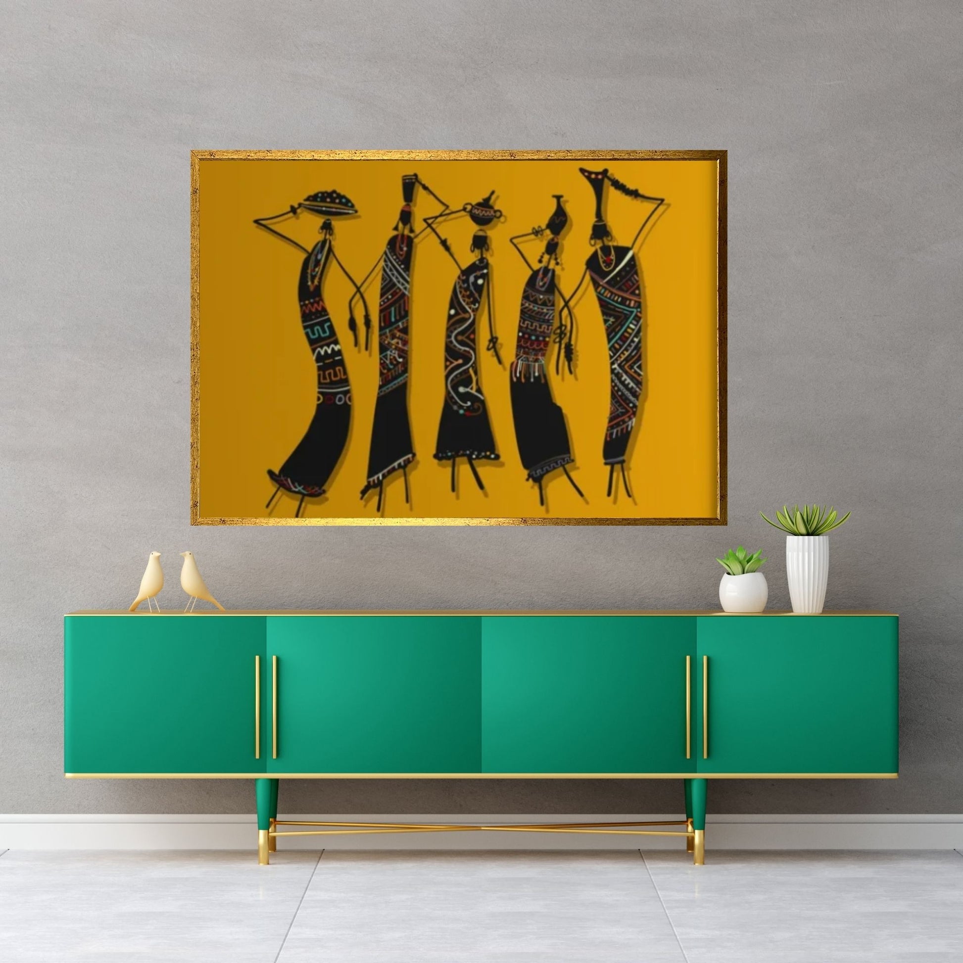 African Dancers Print, African Wall Art, African Women Canvas, African Woman Canvas, African Art - Y Canvas