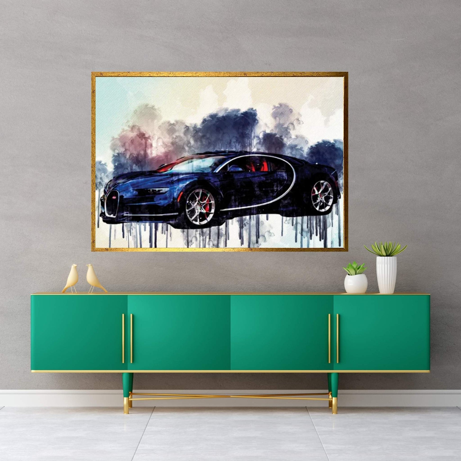 Bugatti Chiron 2018 Hypercar Sports Luxury Cars Canvas Wall Art - Y Canvas