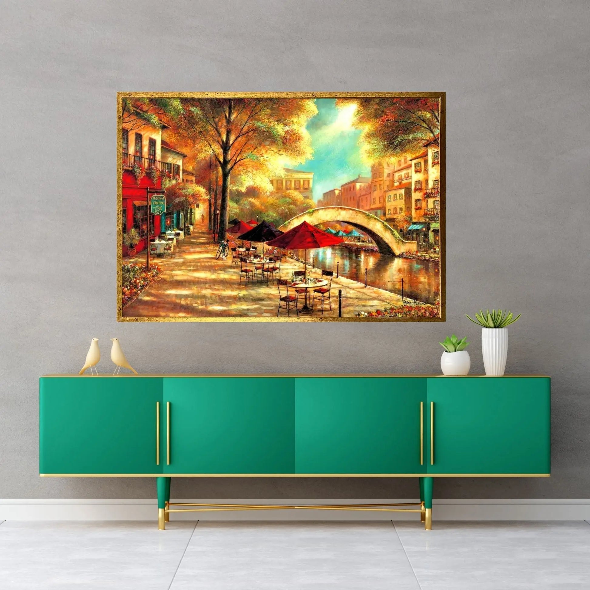 Riverwalk Charm Canvas Wall Art - Y Canvas