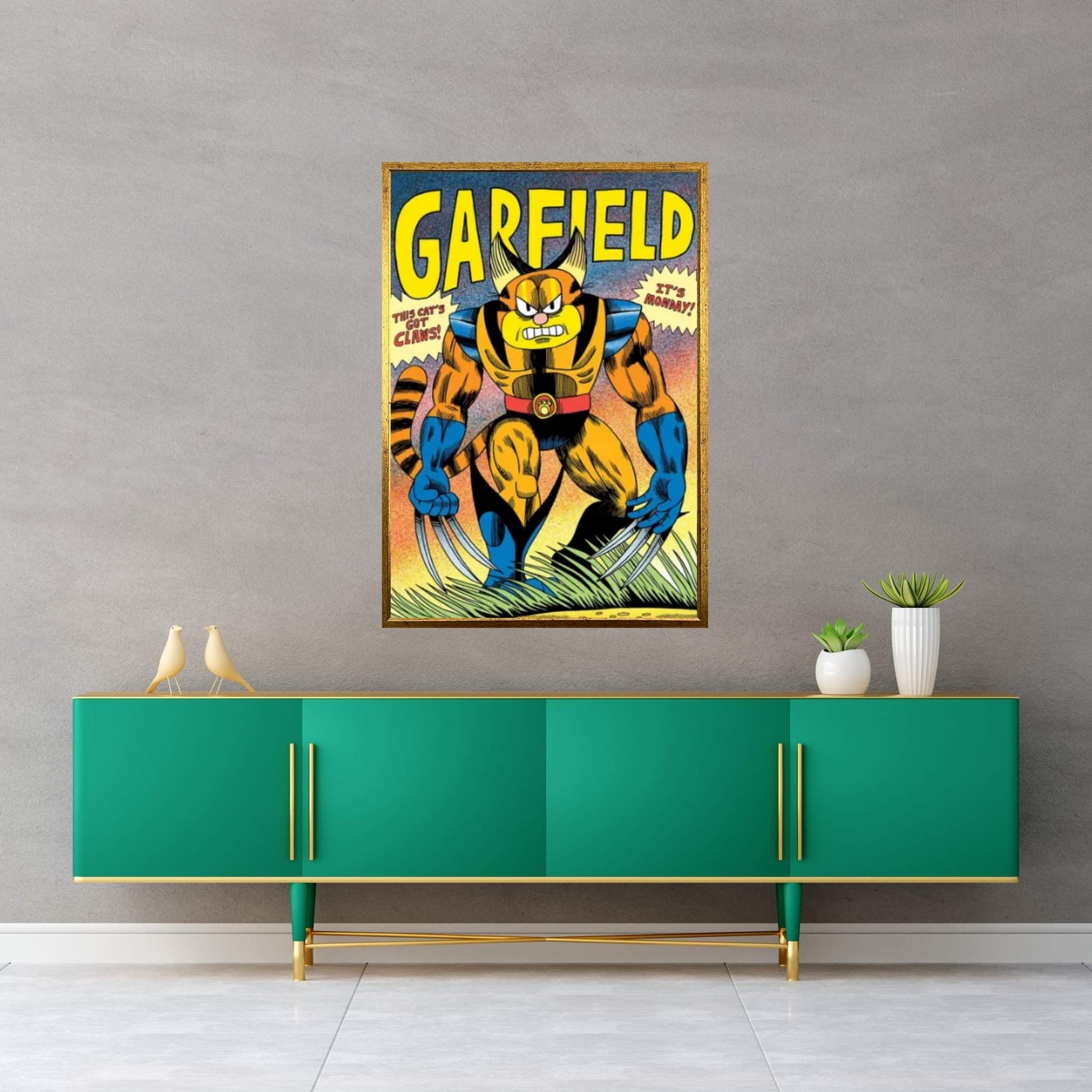 Wolverine Garfield Canvas Wall Art - Y Canvas